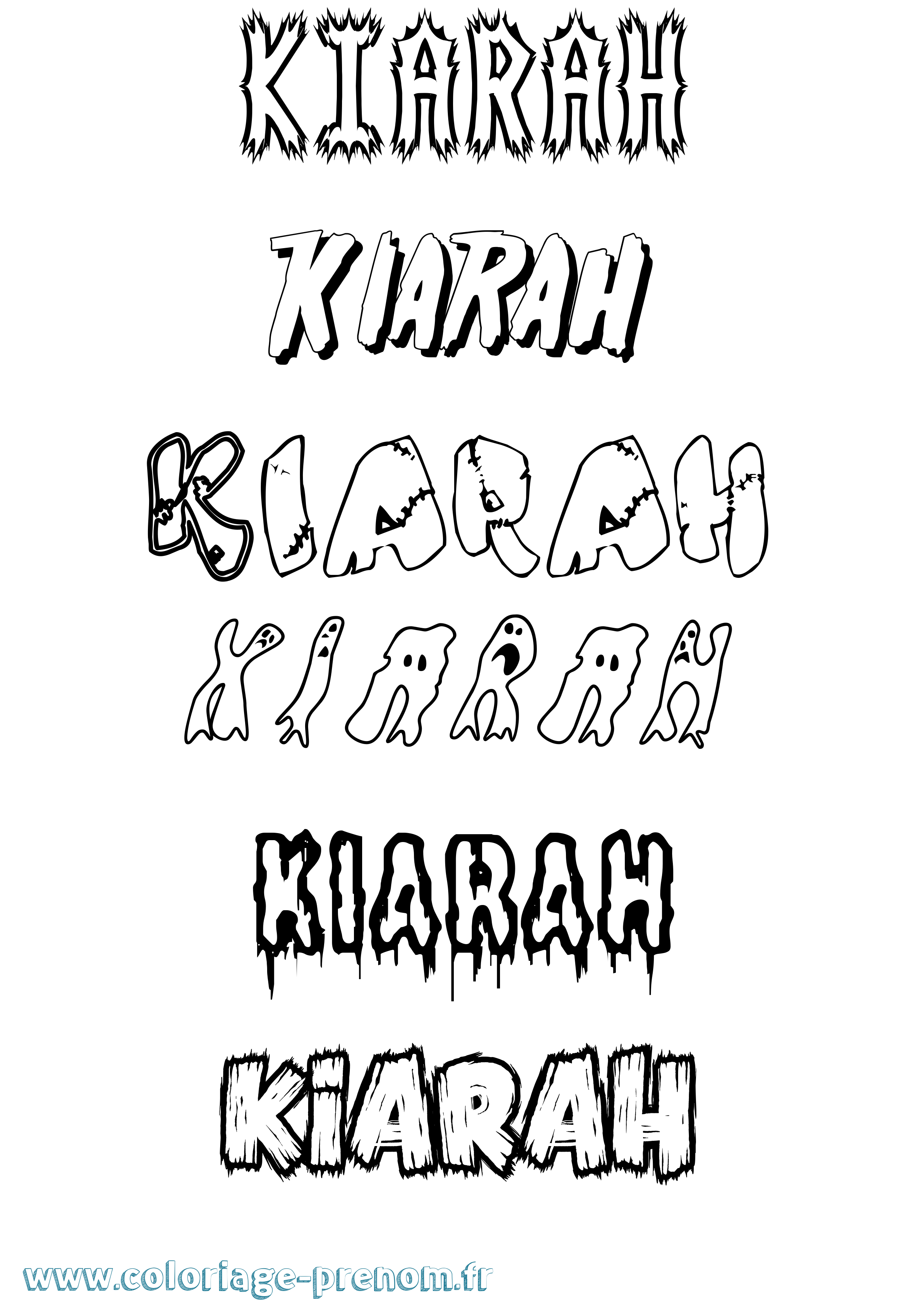 Coloriage Kiarah Frisson Coloriage prénom Kiarah Frisson