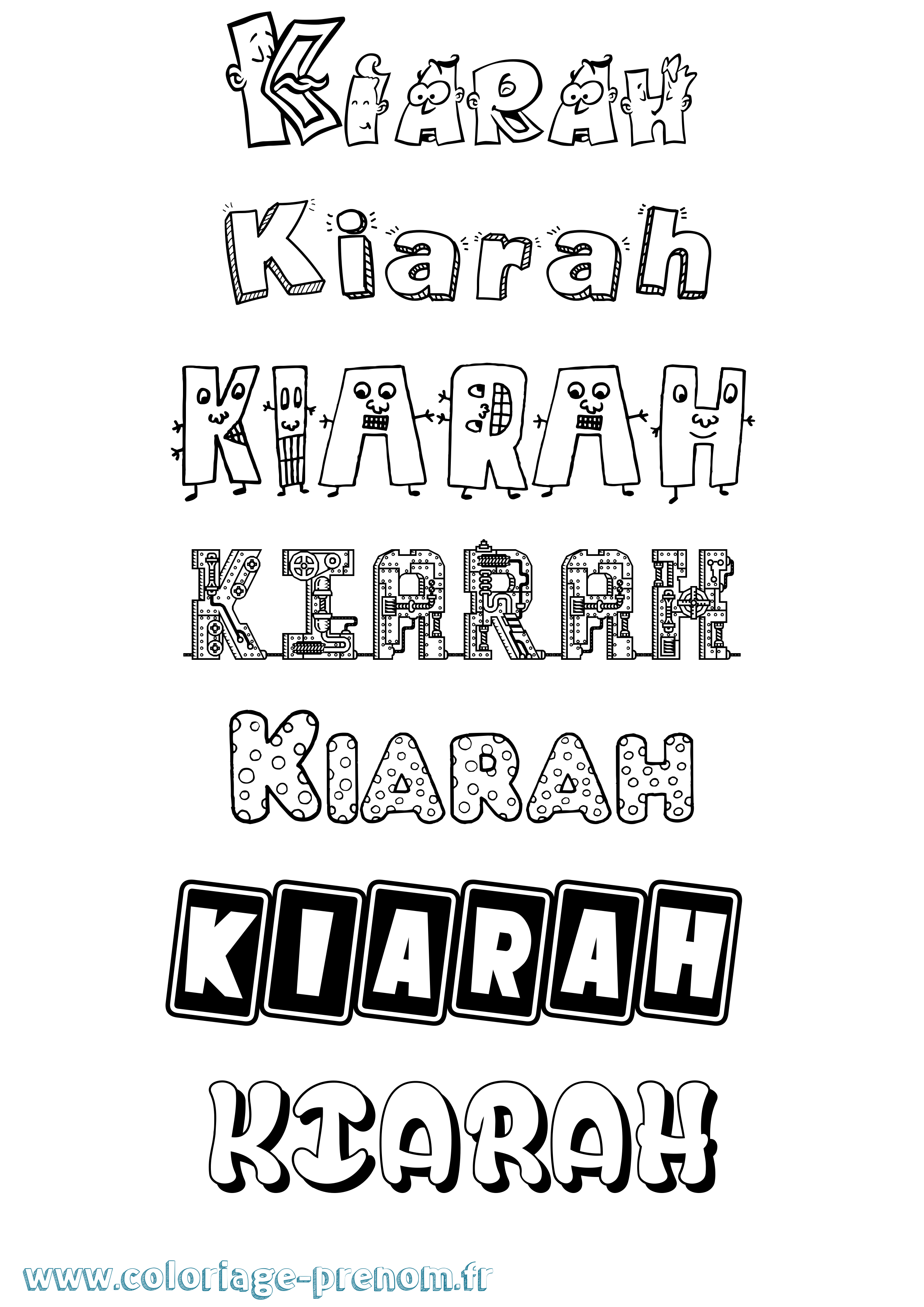 Coloriage Kiarah Fun Coloriage prénom Kiarah Fun