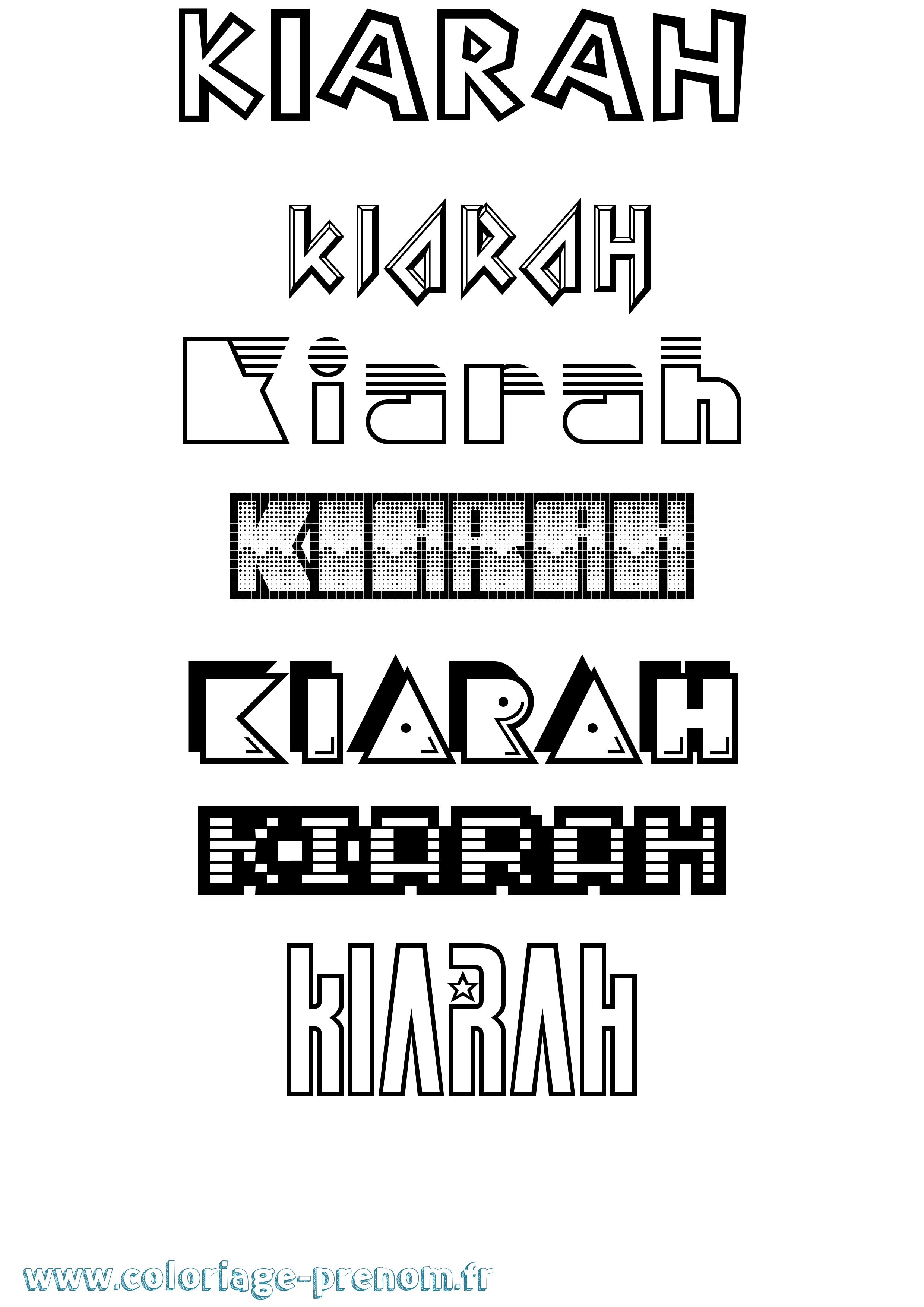Coloriage Kiarah Jeux Vidéos Coloriage prénom Kiarah Jeux Vidéos