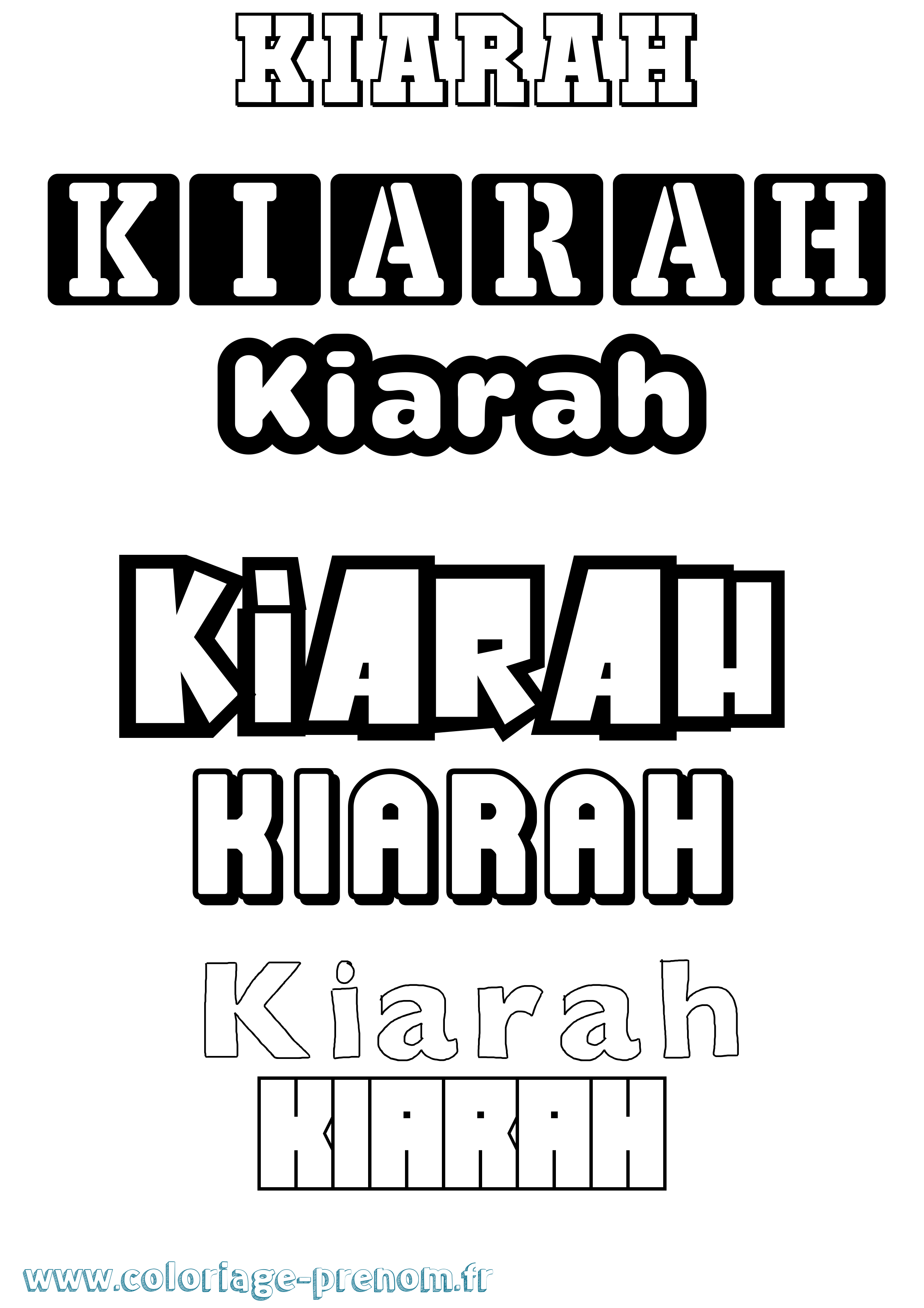 Coloriage Kiarah Simple Coloriage prénom Kiarah Simple