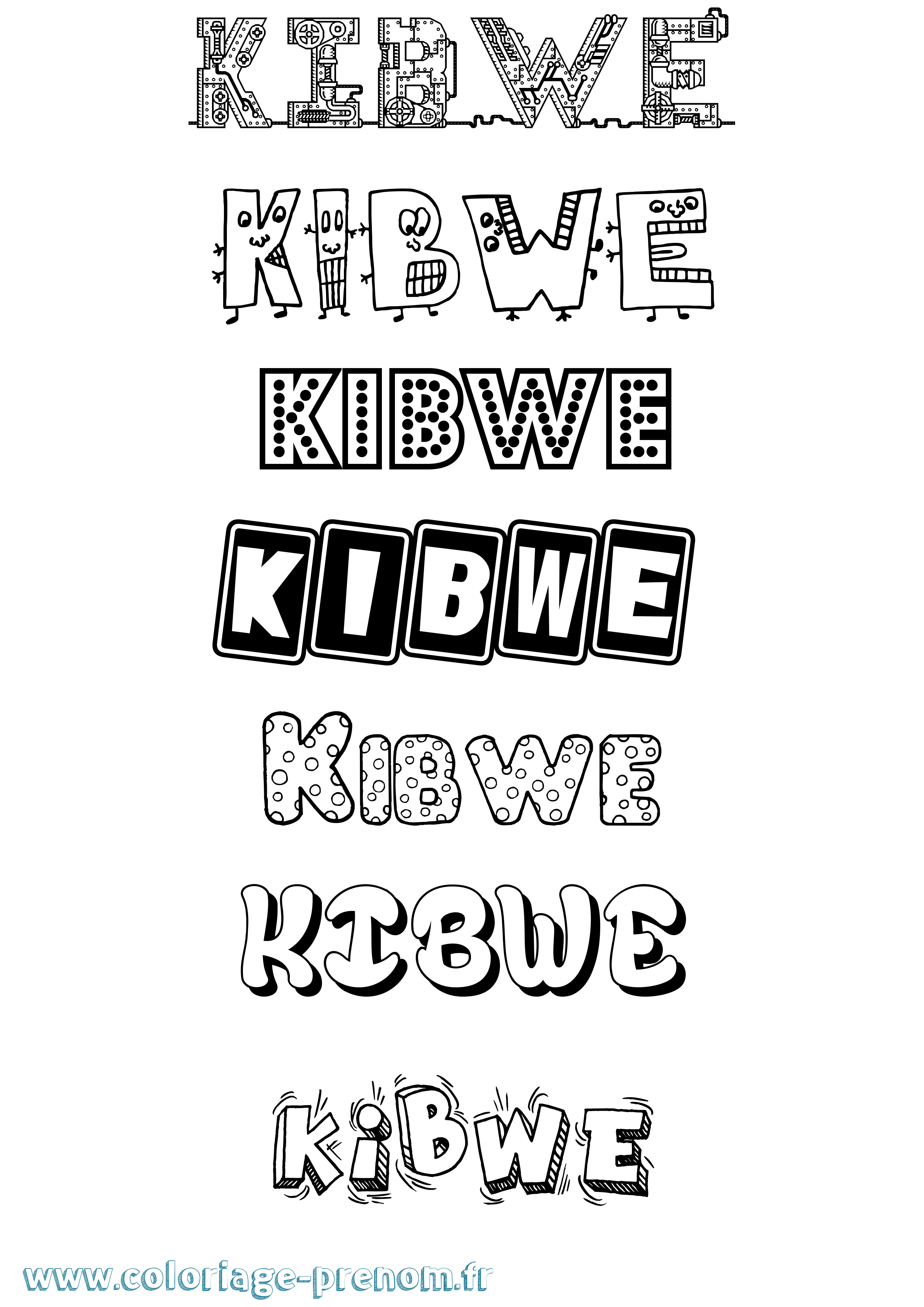 Coloriage Kibwe Fun Coloriage prénom Kibwe Fun