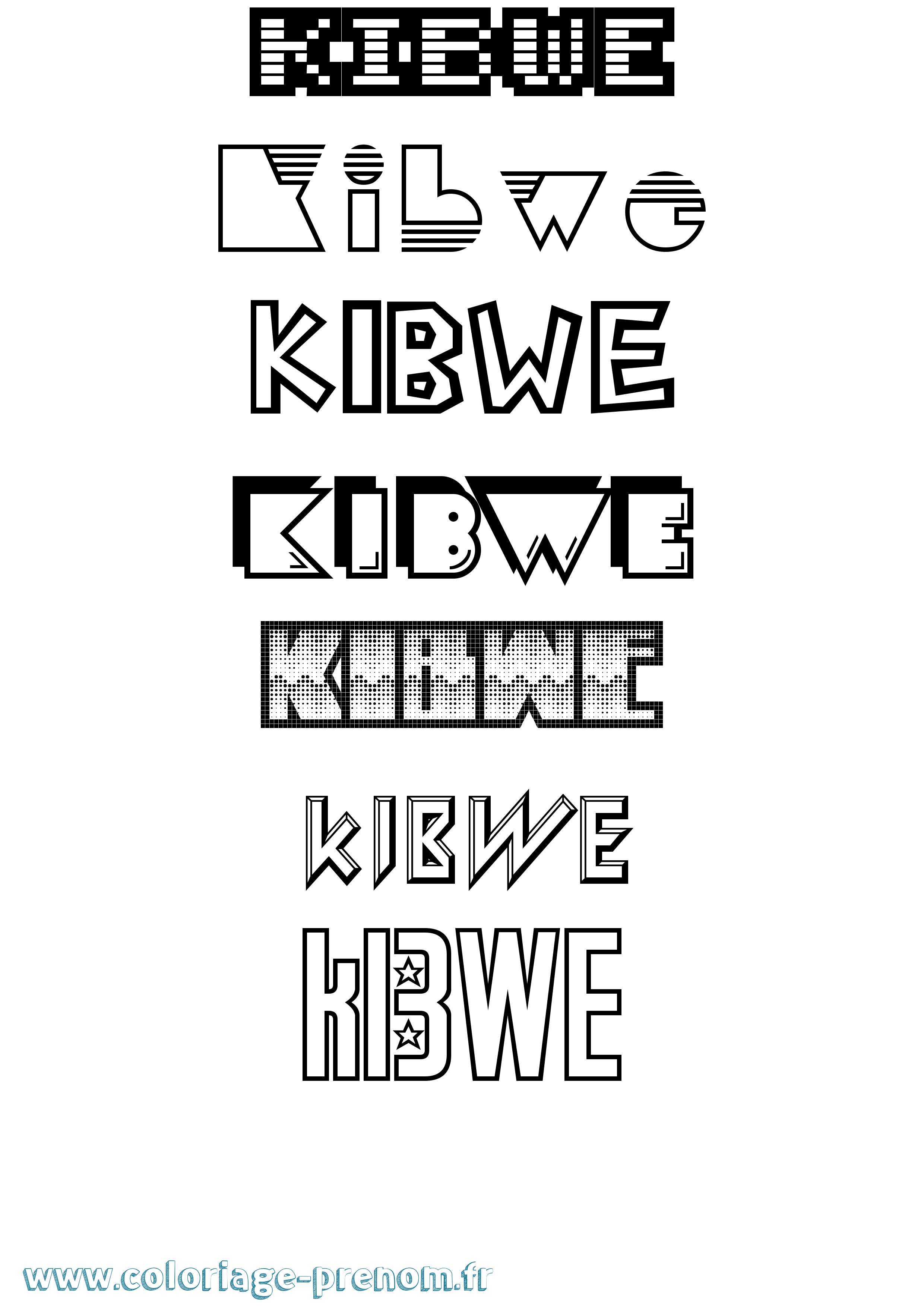 Coloriage Kibwe Jeux Vidéos Coloriage prénom Kibwe Jeux Vidéos
