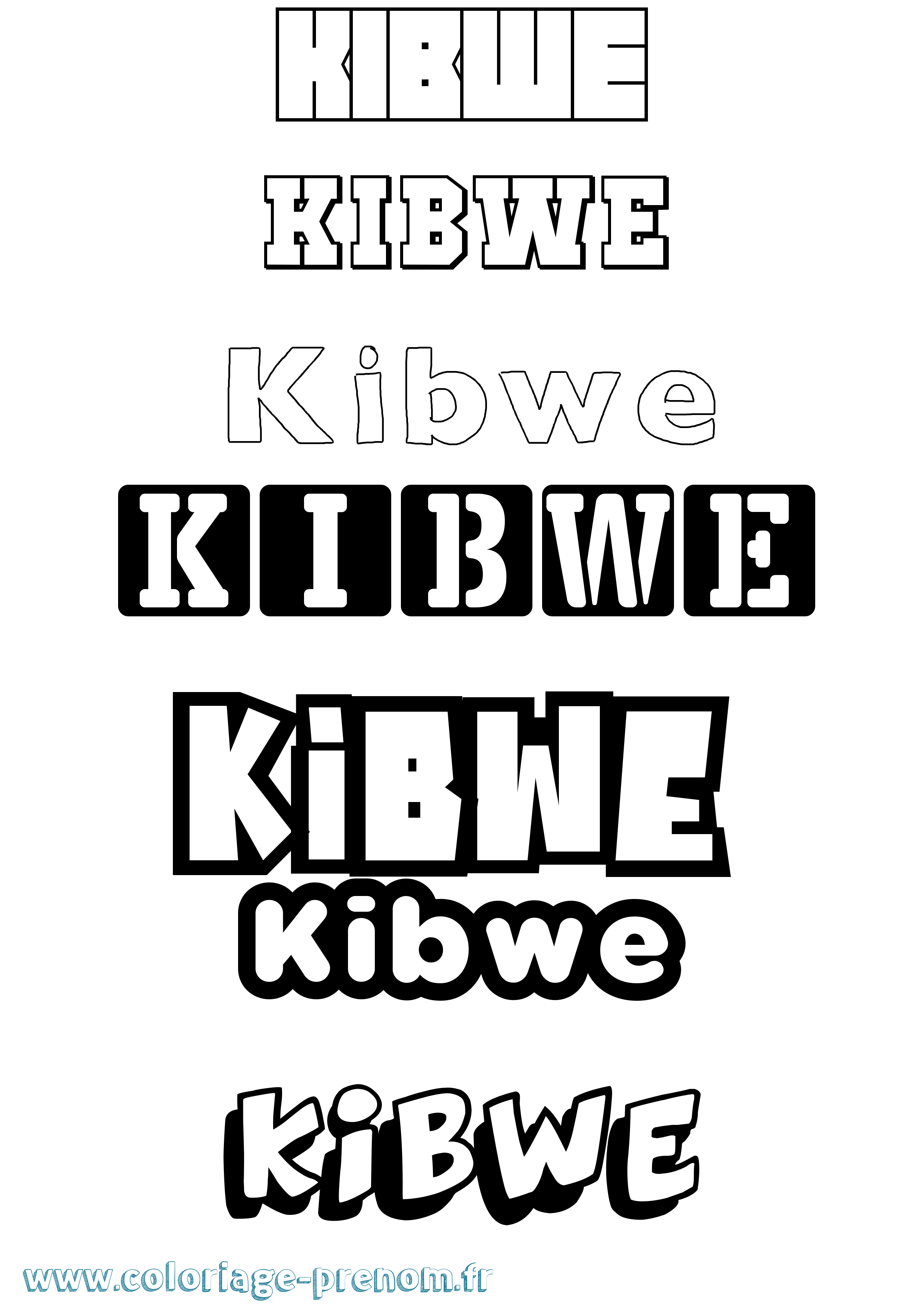 Coloriage Kibwe Simple Coloriage prénom Kibwe Simple