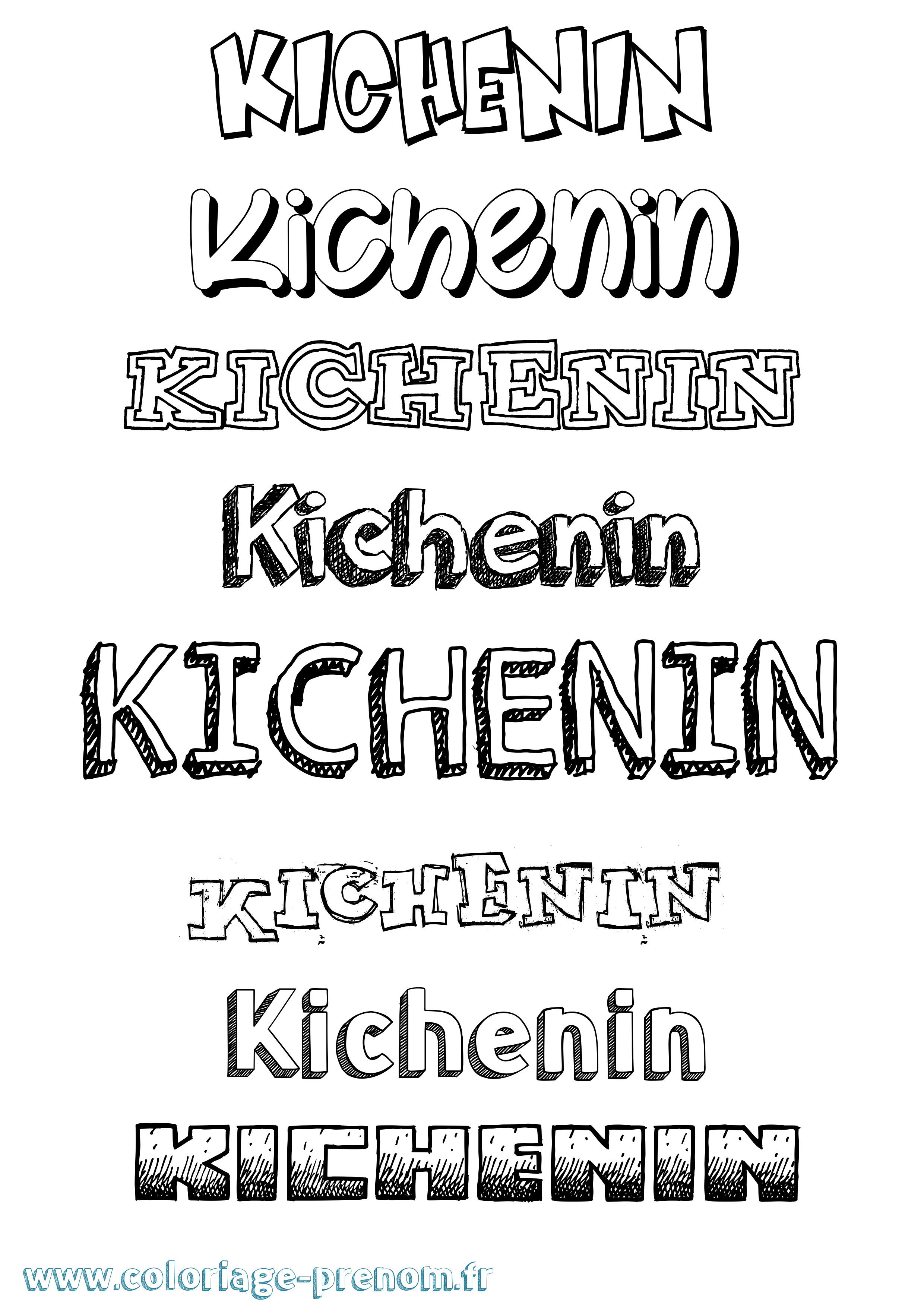 Coloriage Kichenin Dessiné Coloriage prénom Kichenin Dessiné