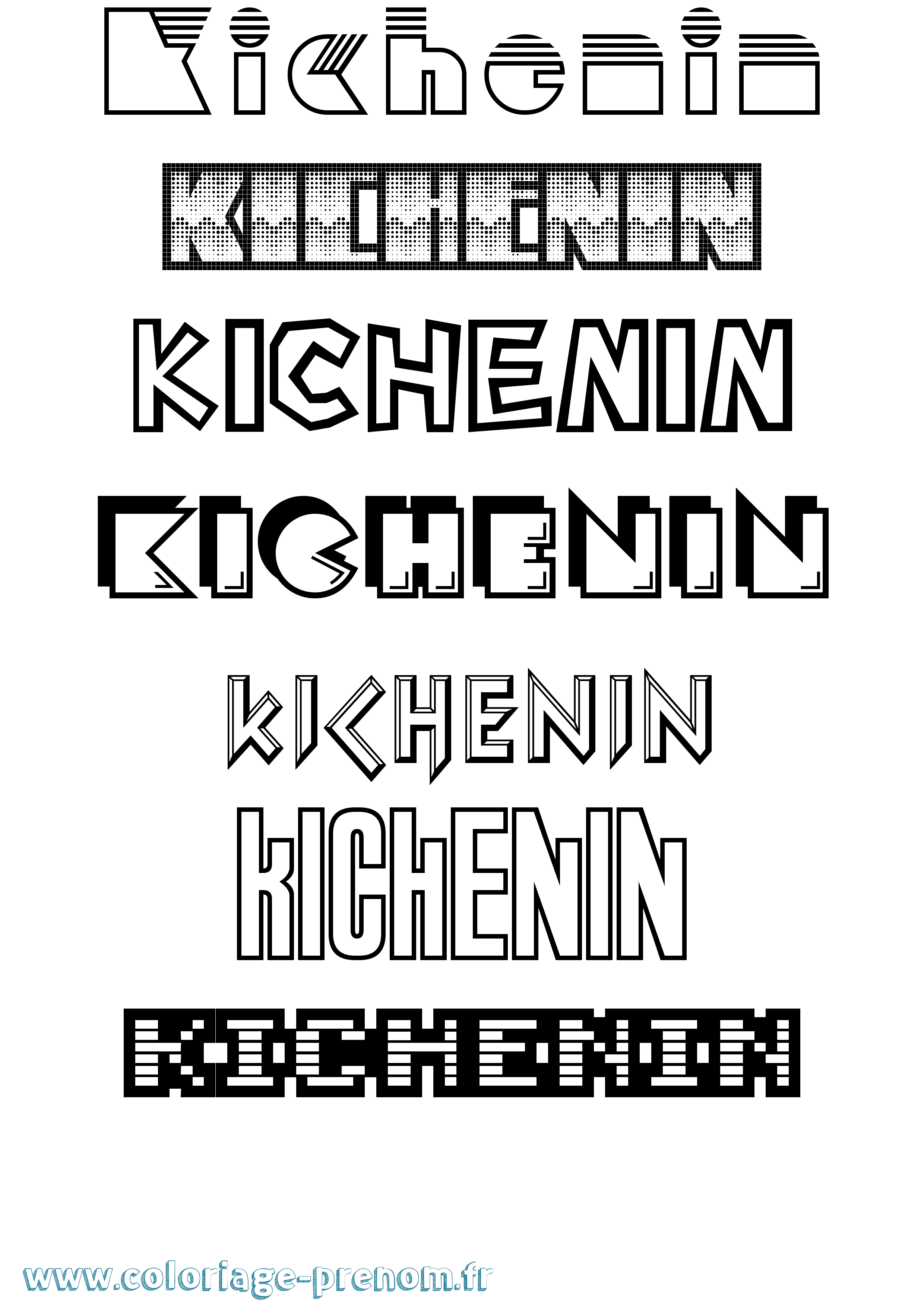 Coloriage Kichenin Jeux Vidéos Coloriage prénom Kichenin Jeux Vidéos