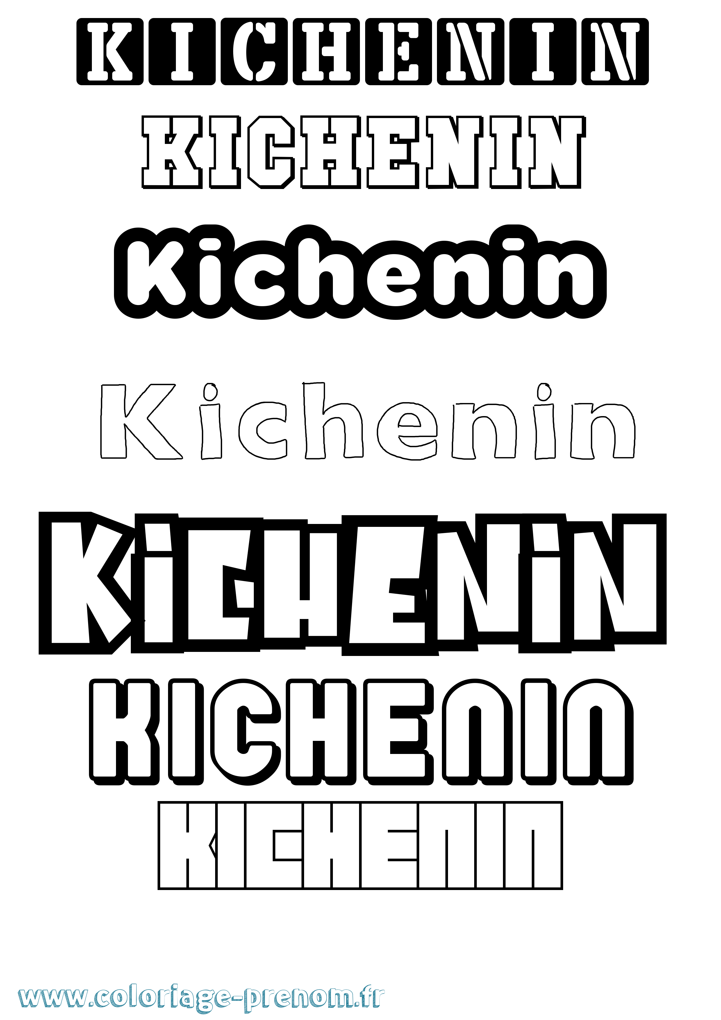 Coloriage Kichenin Simple Coloriage prénom Kichenin Simple