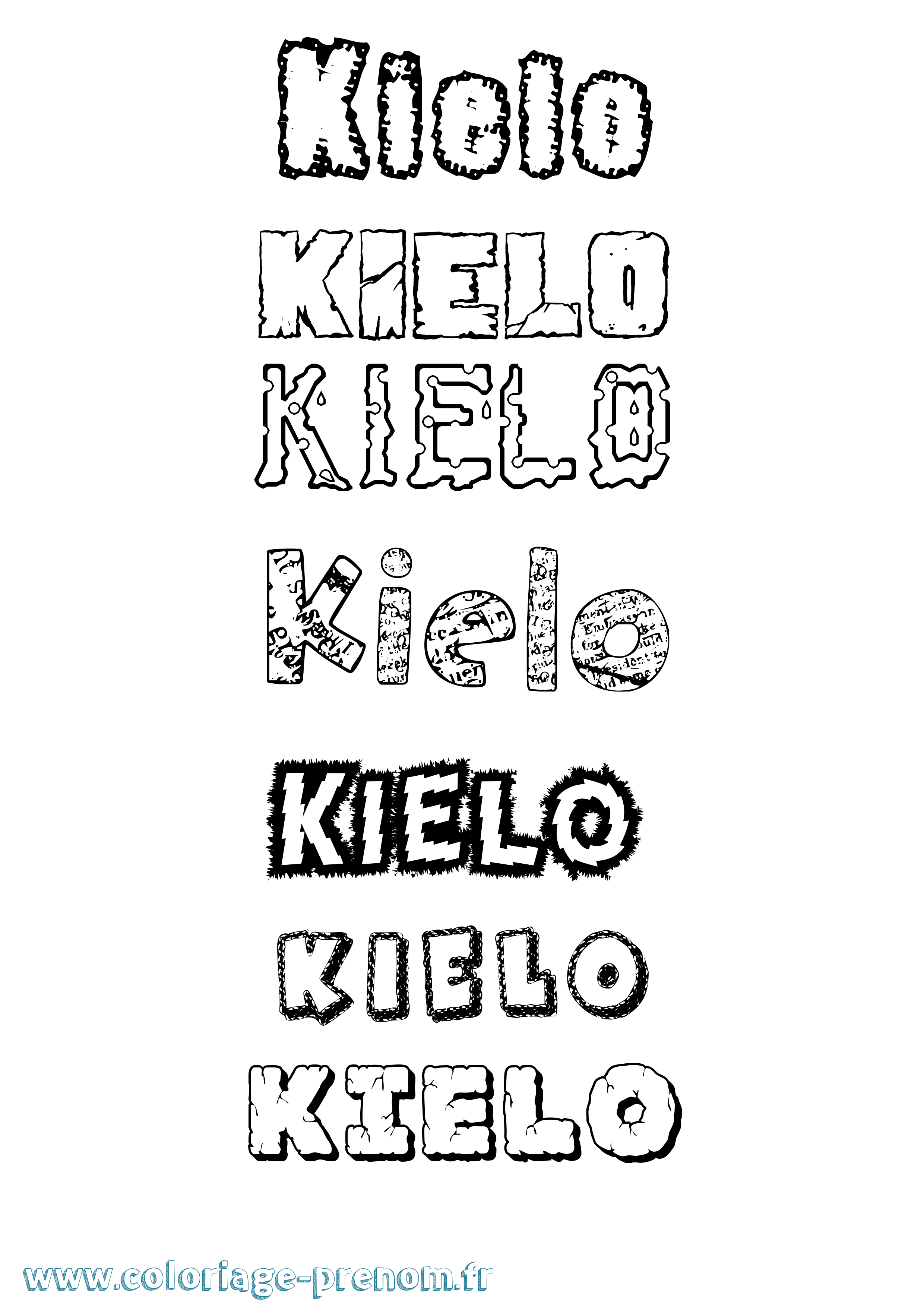 Coloriage Kielo Destructuré Coloriage prénom Kielo Destructuré