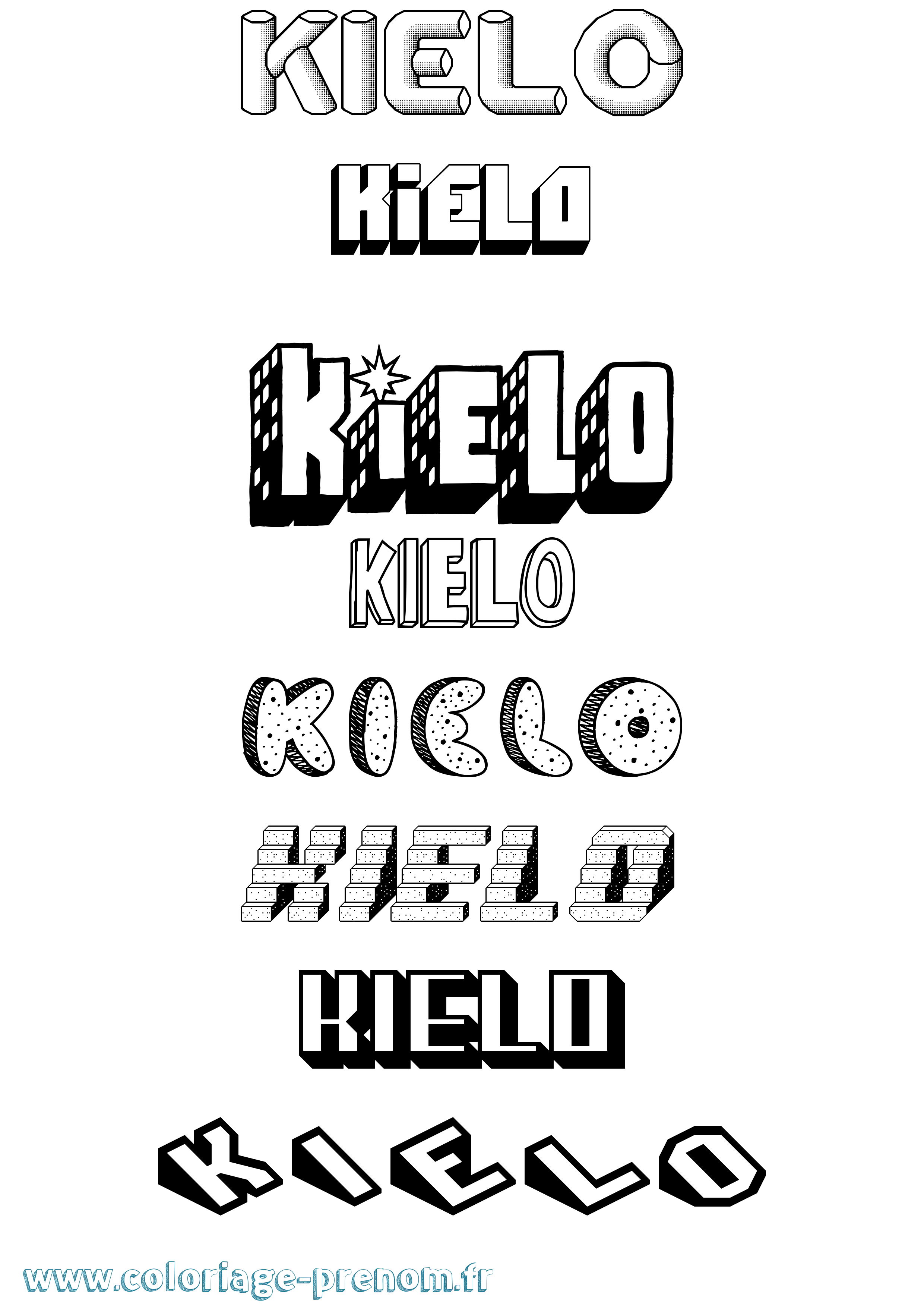 Coloriage Kielo Effet 3D Coloriage prénom Kielo Effet 3D