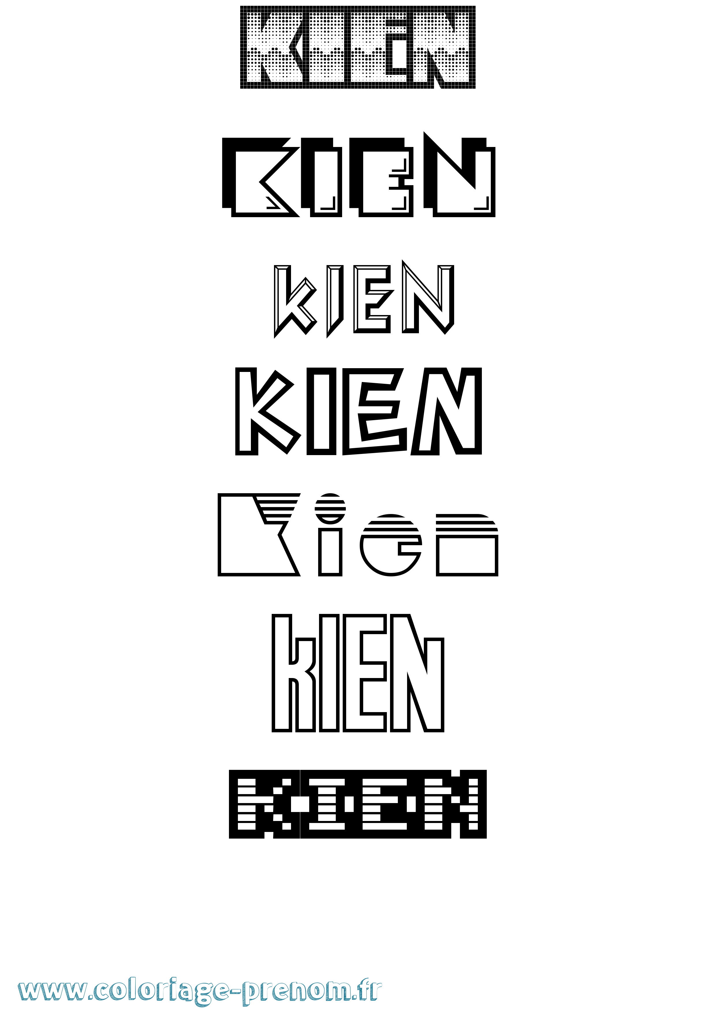 Coloriage Kien Jeux Vidéos Coloriage prénom Kien Jeux Vidéos