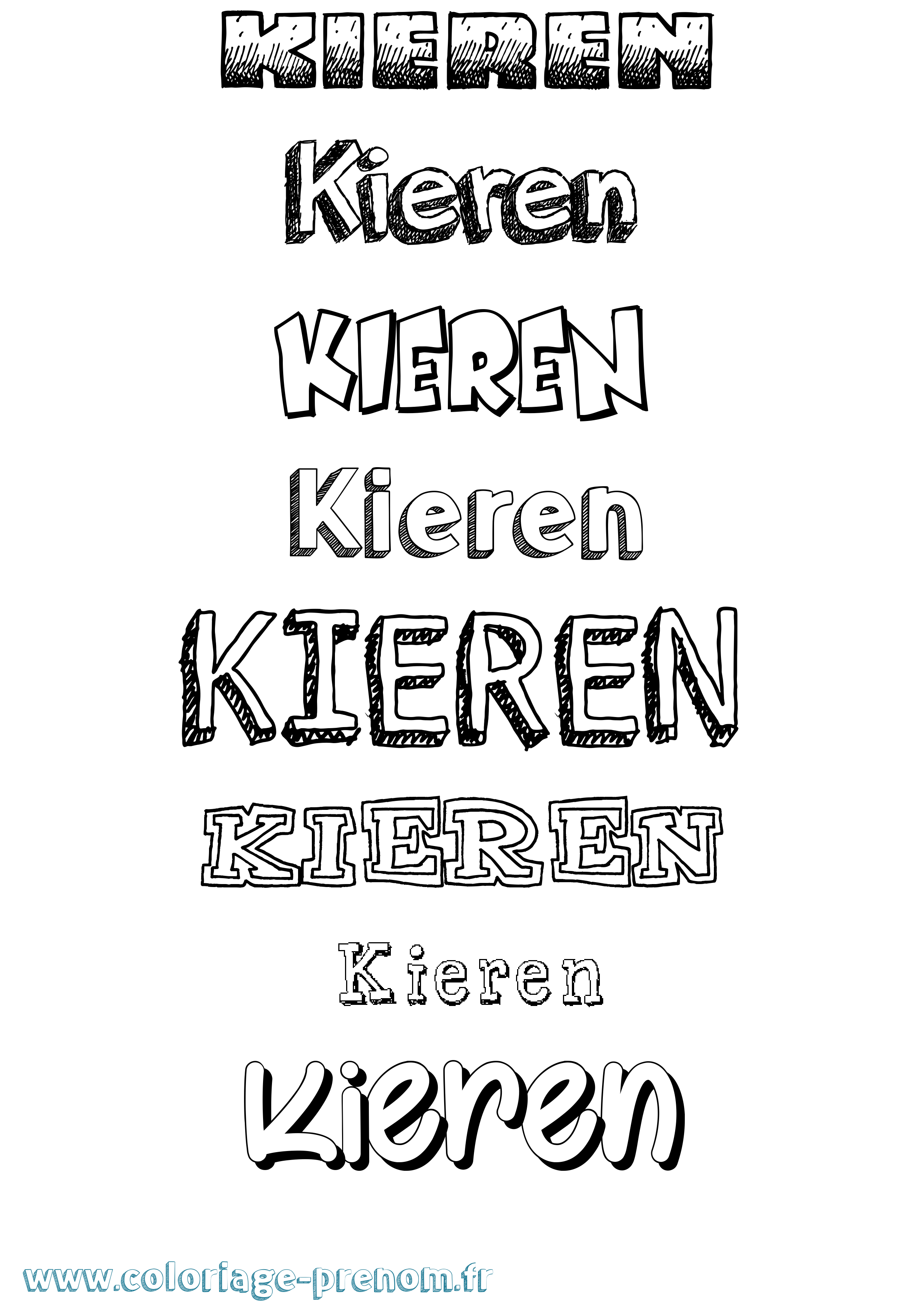 Coloriage Kieren Dessiné Coloriage prénom Kieren Dessiné