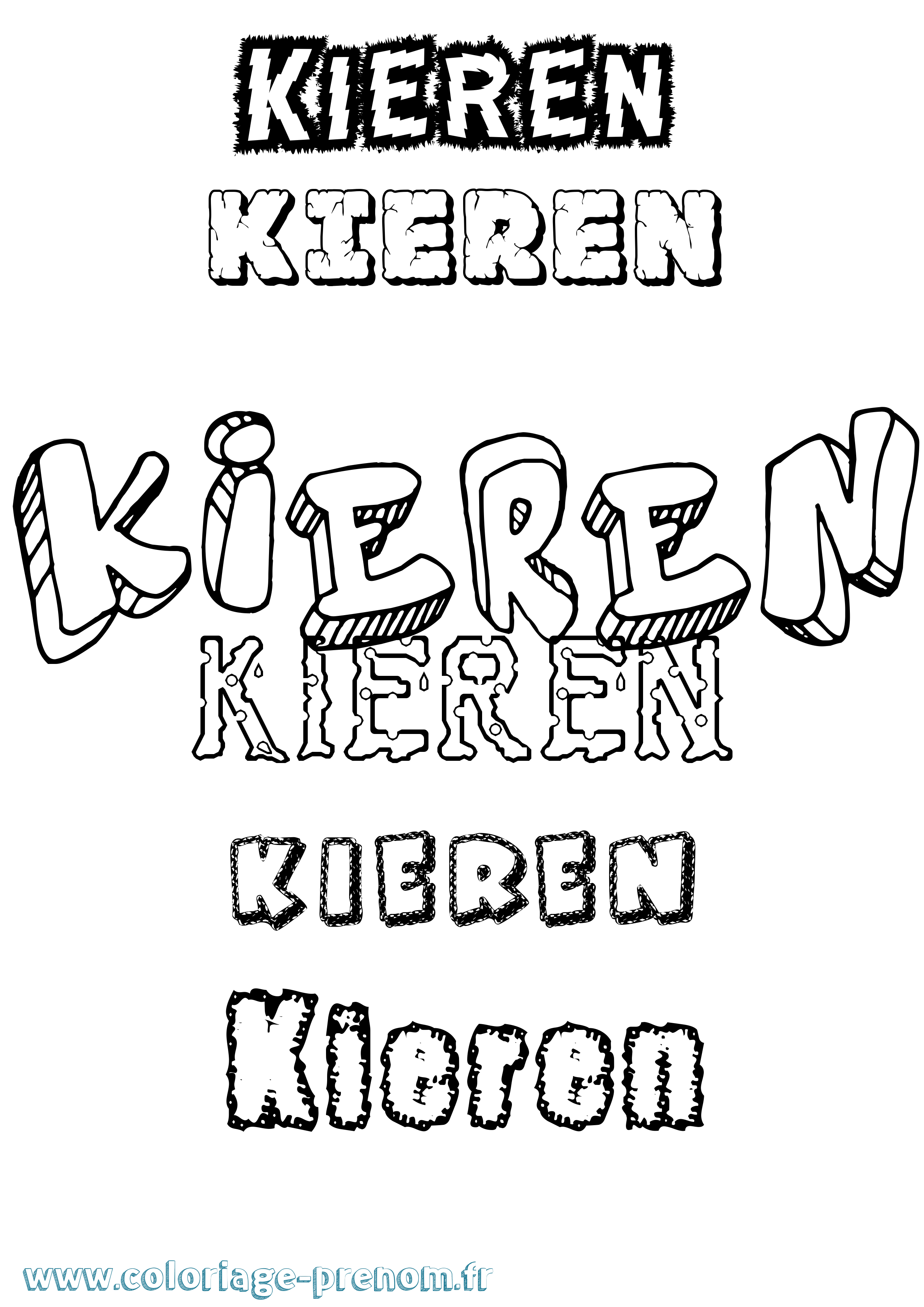Coloriage Kieren Destructuré Coloriage prénom Kieren Destructuré