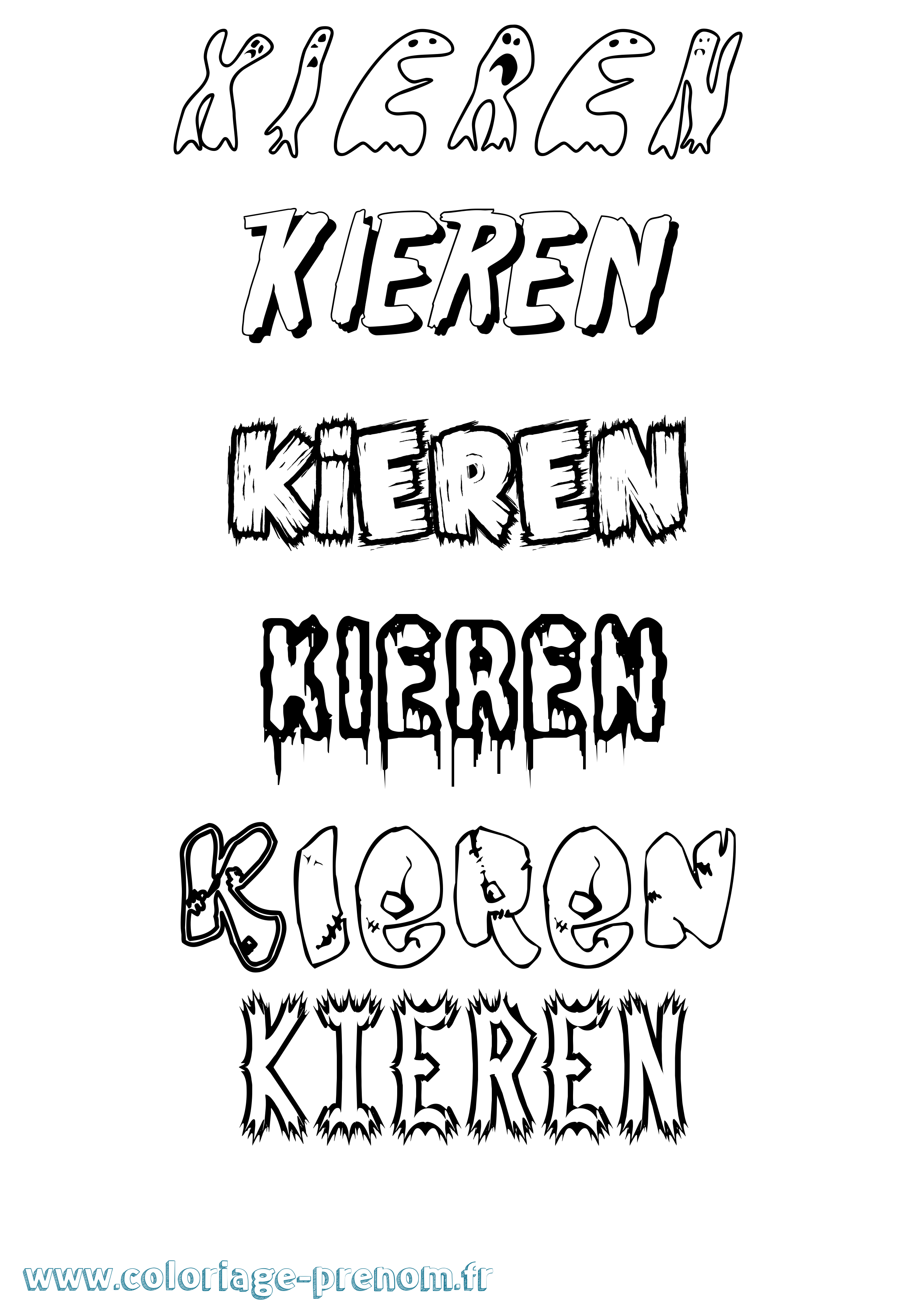 Coloriage Kieren Frisson Coloriage prénom Kieren Frisson