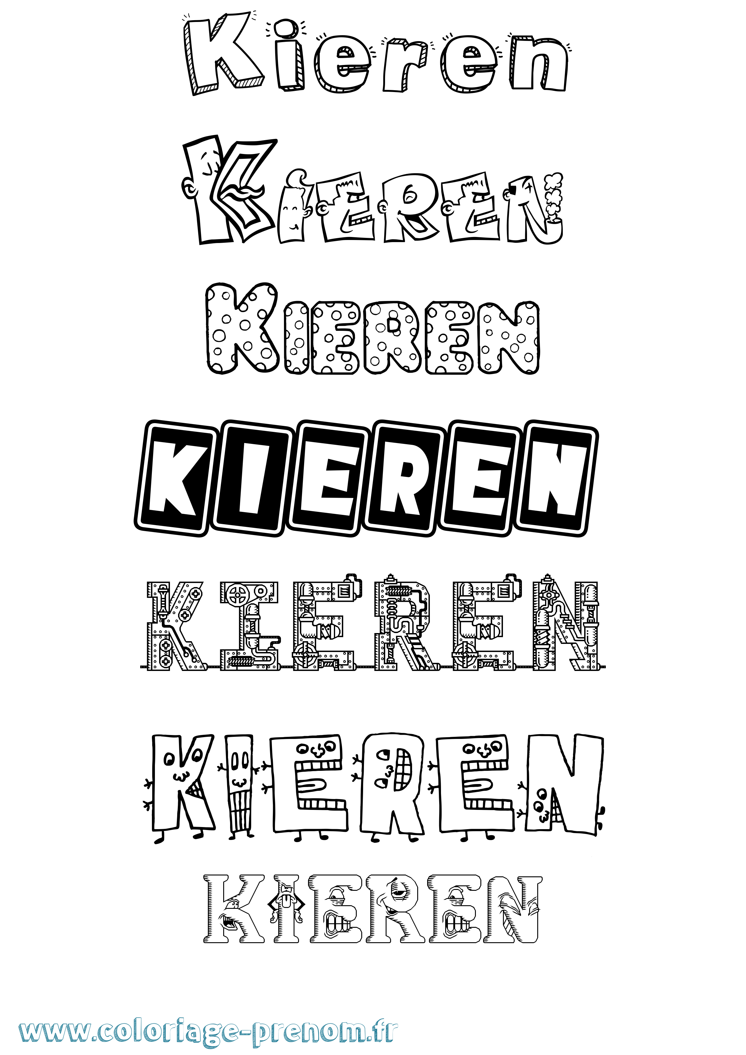 Coloriage Kieren Fun Coloriage prénom Kieren Fun