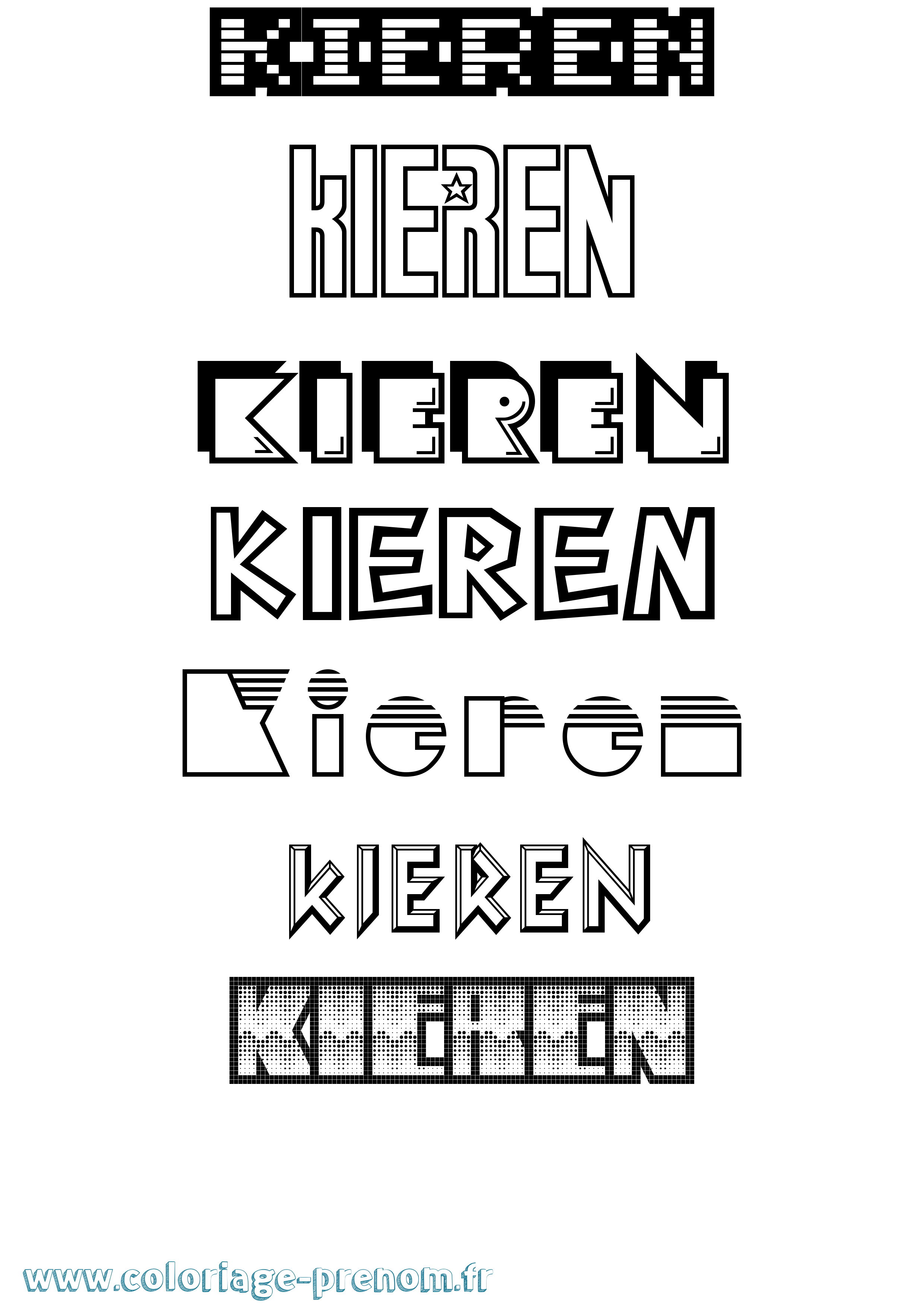 Coloriage Kieren Jeux Vidéos Coloriage prénom Kieren Jeux Vidéos
