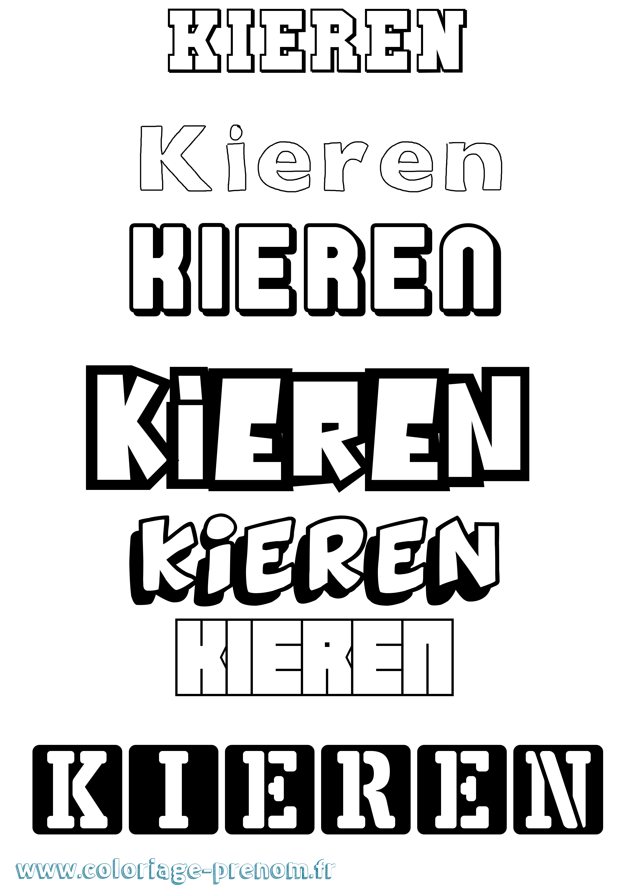 Coloriage Kieren Simple Coloriage prénom Kieren Simple
