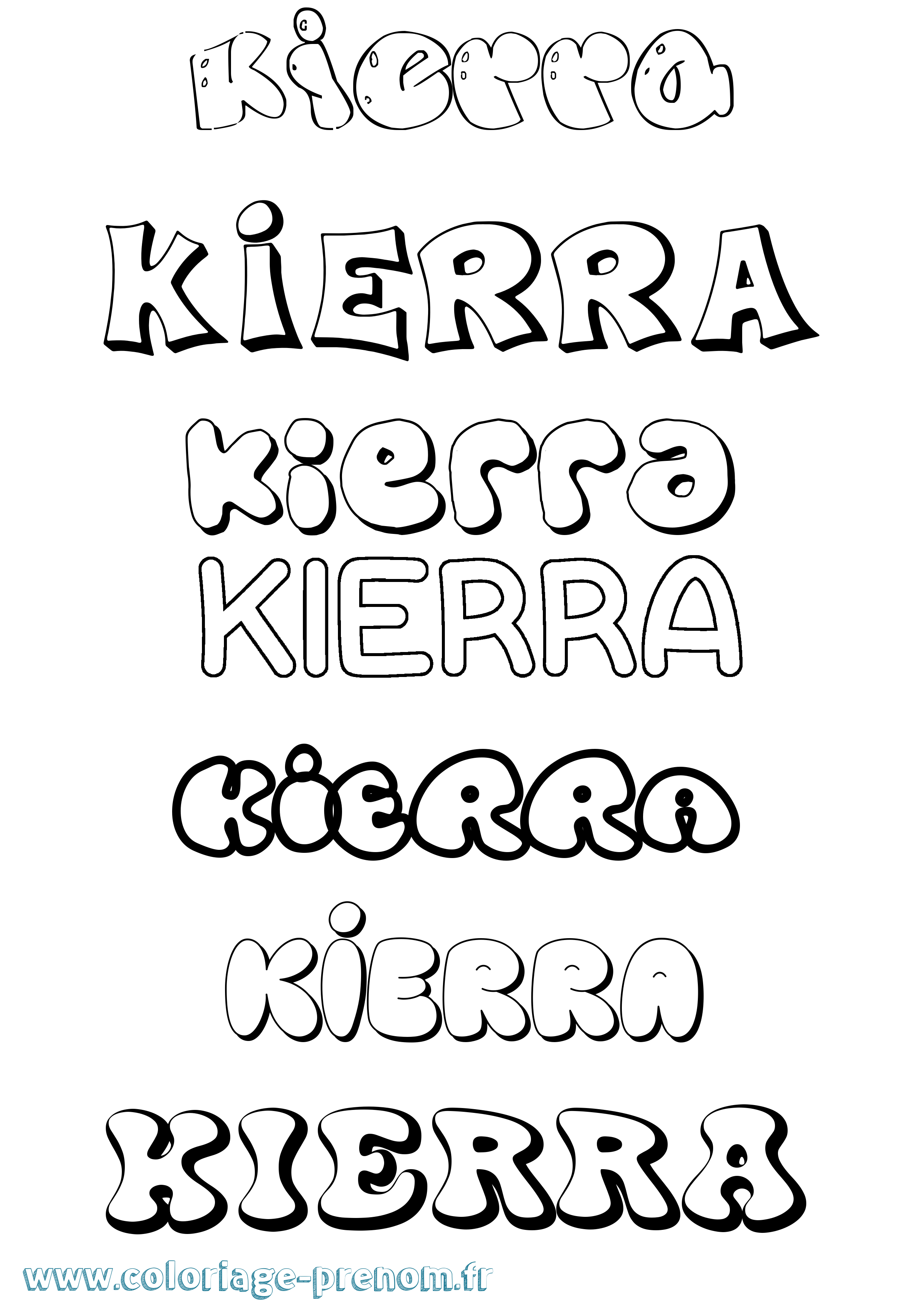 Coloriage Kierra Bubble Coloriage prénom Kierra Bubble
