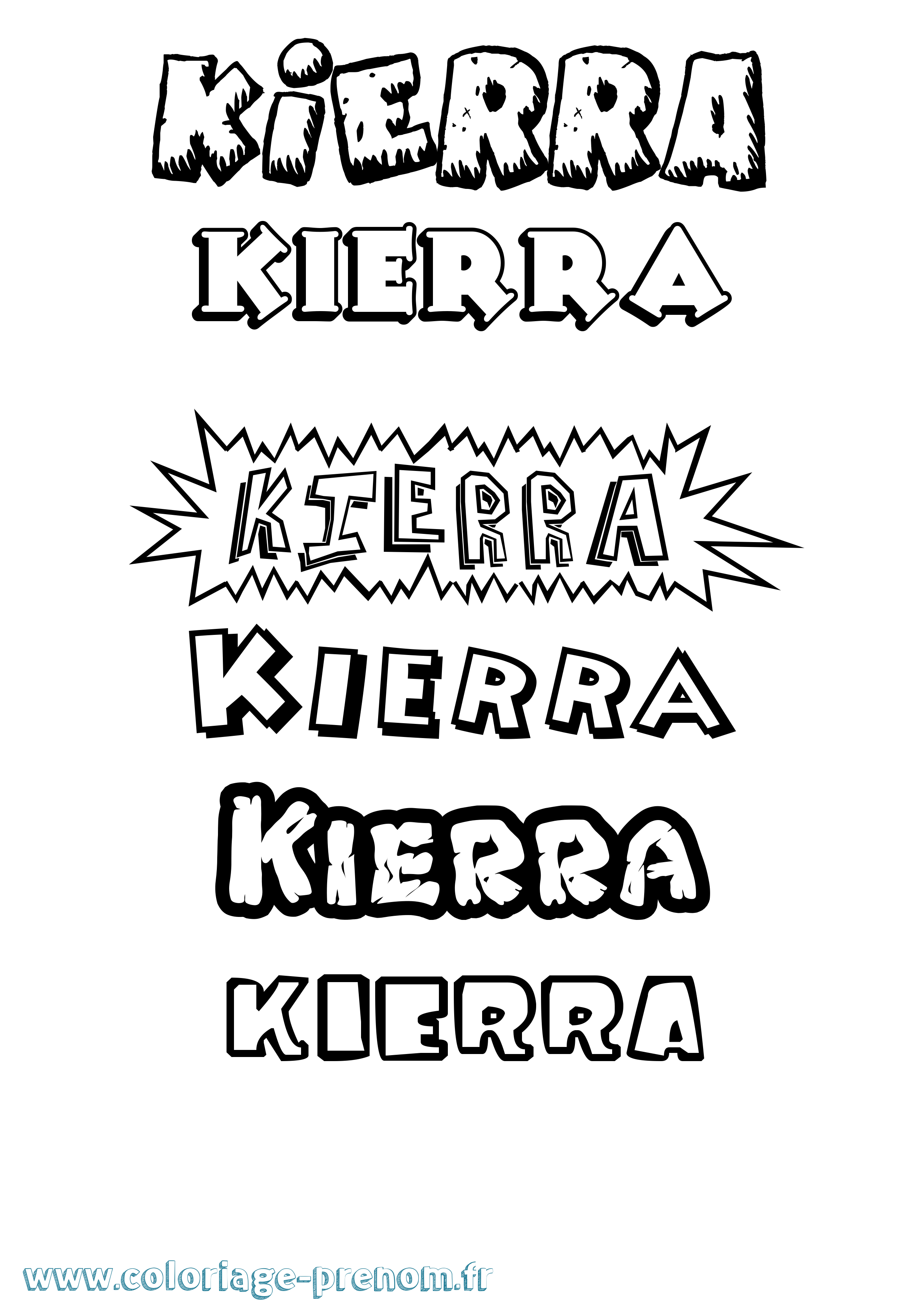Coloriage Kierra Dessin Animé Coloriage prénom Kierra Dessin Animé