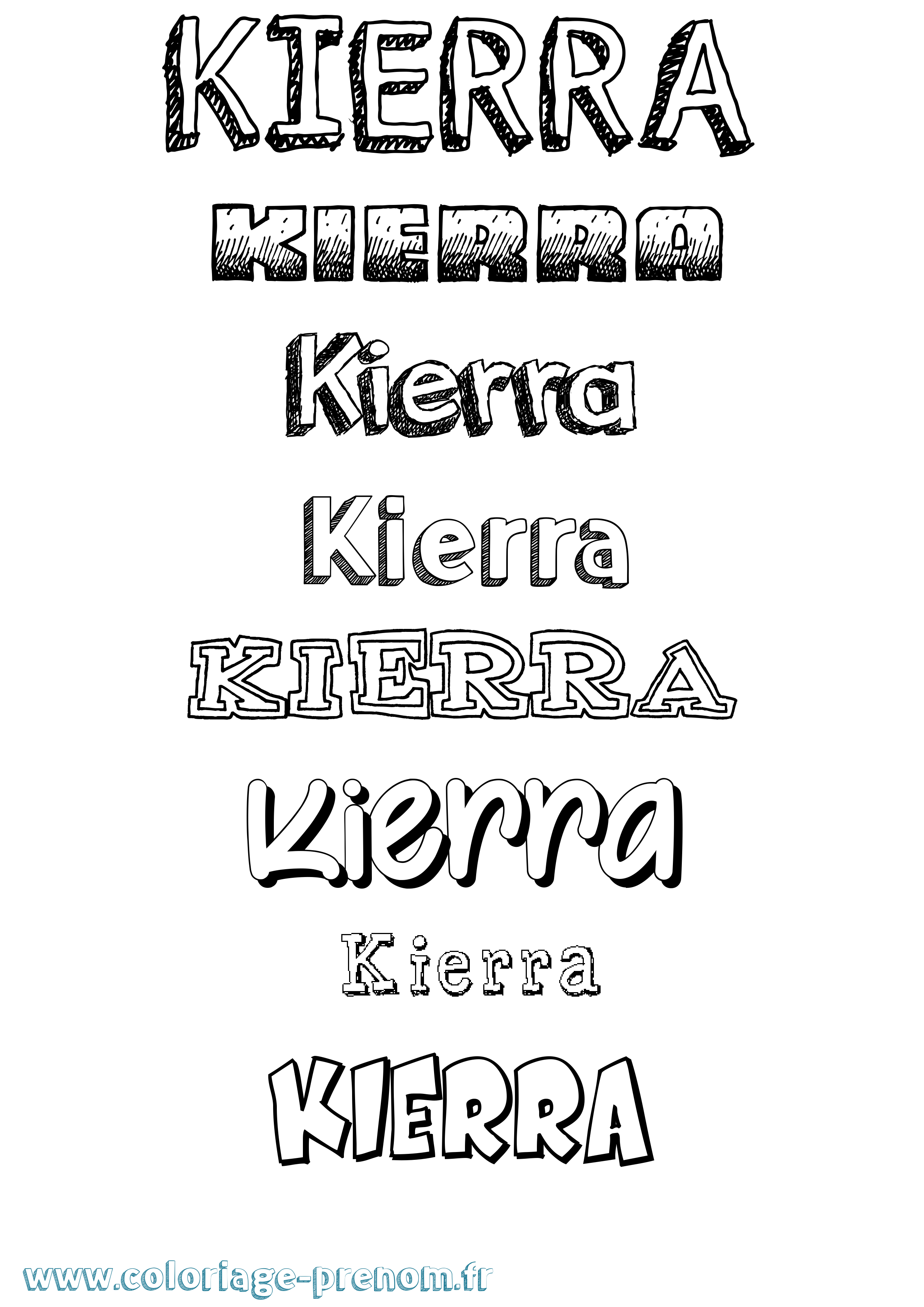 Coloriage Kierra Dessiné Coloriage prénom Kierra Dessiné