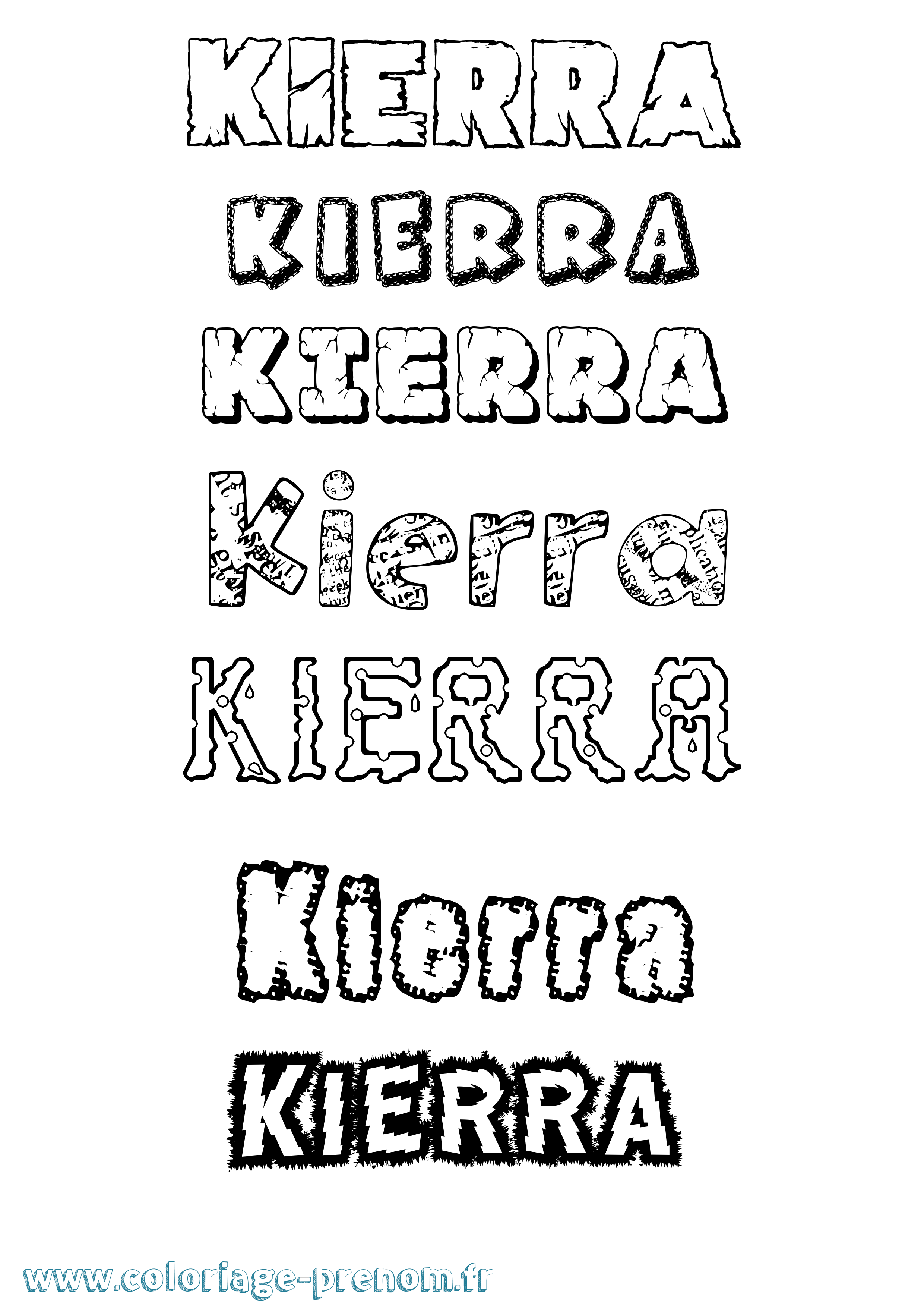 Coloriage Kierra Destructuré Coloriage prénom Kierra Destructuré