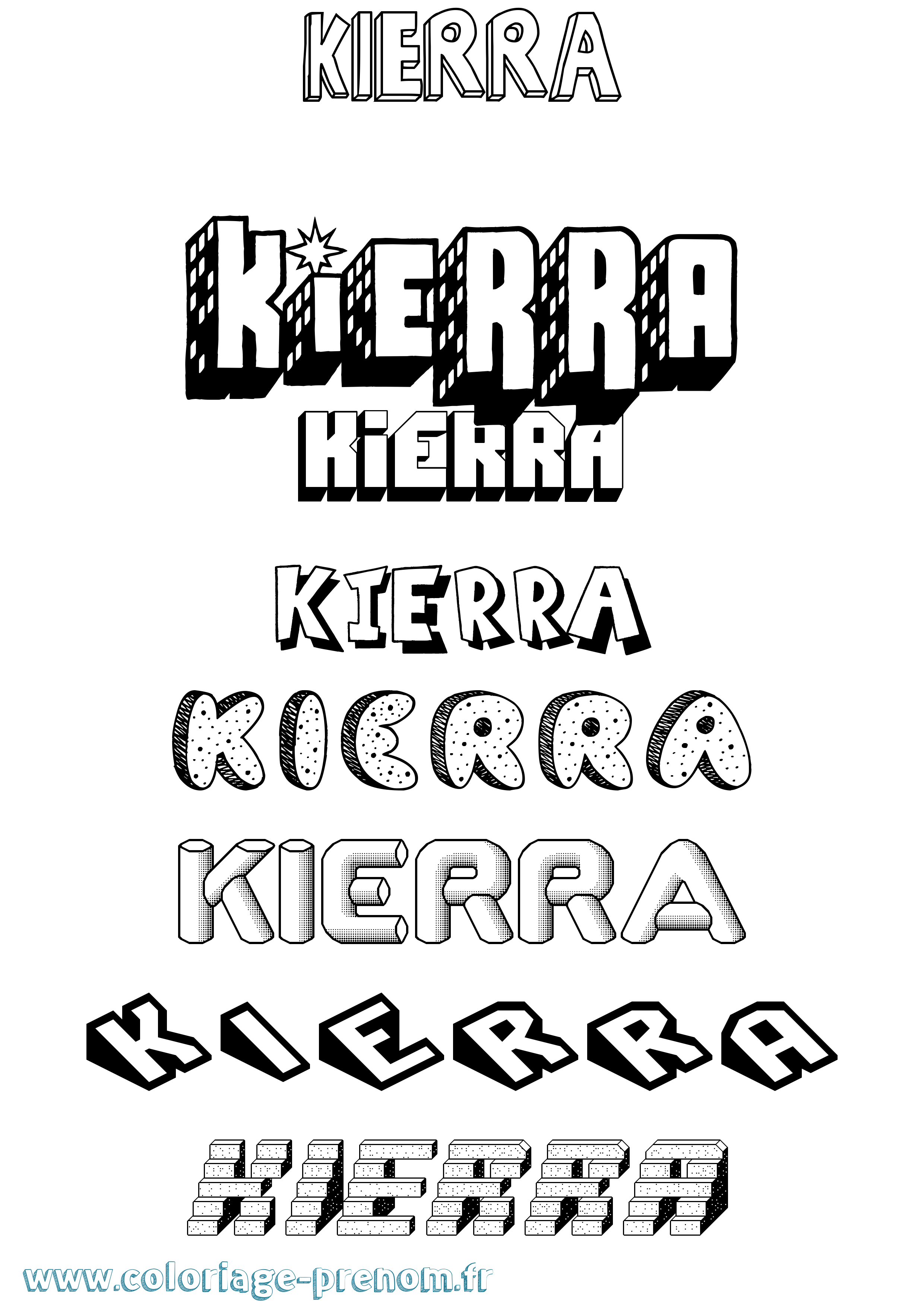 Coloriage Kierra Effet 3D Coloriage prénom Kierra Effet 3D