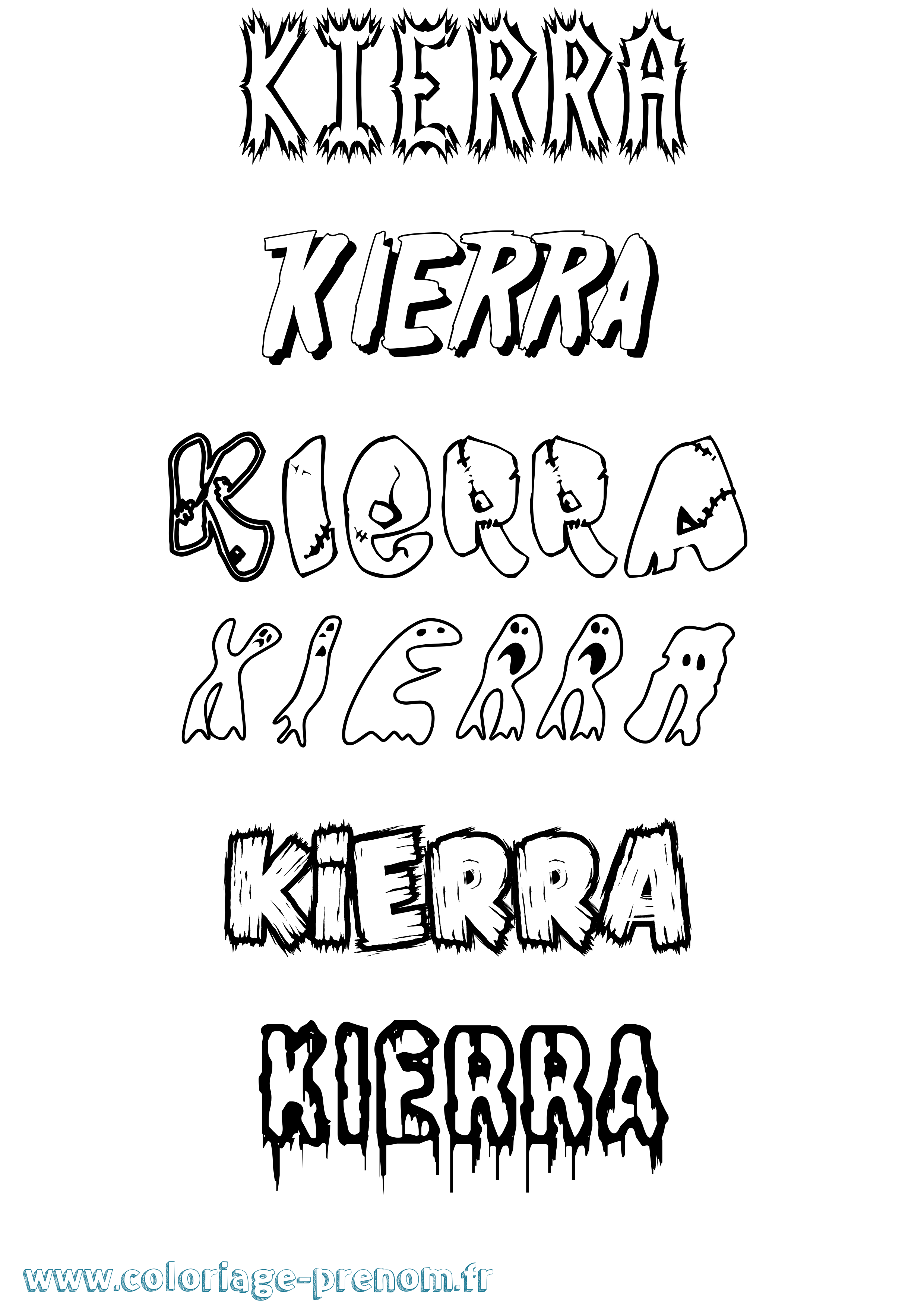 Coloriage Kierra Frisson Coloriage prénom Kierra Frisson