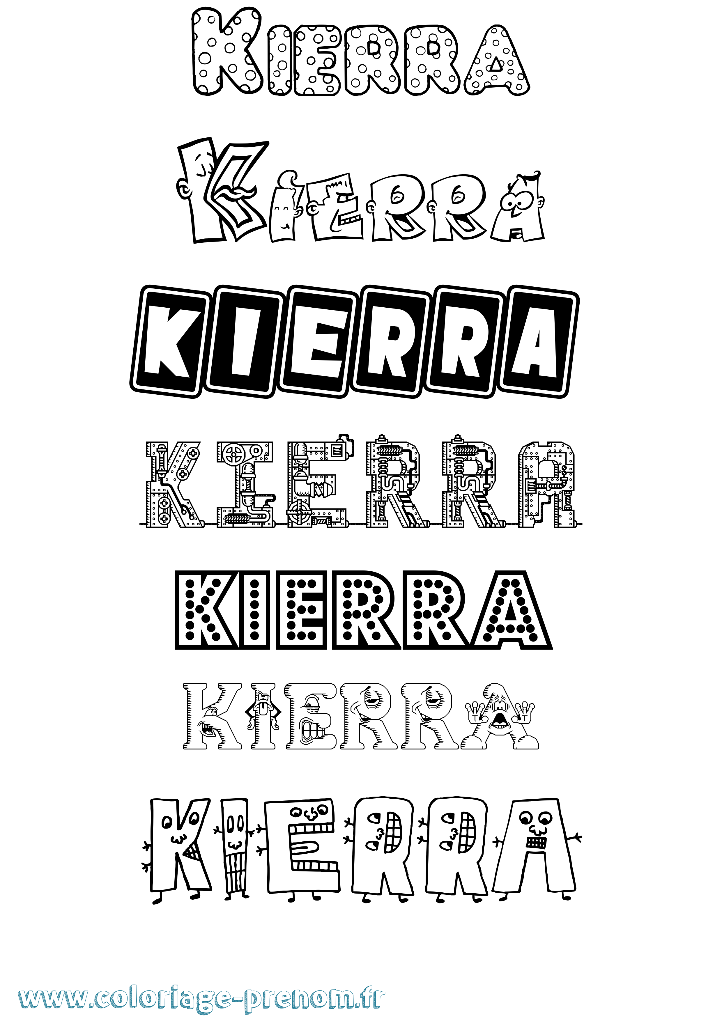 Coloriage Kierra Fun Coloriage prénom Kierra Fun