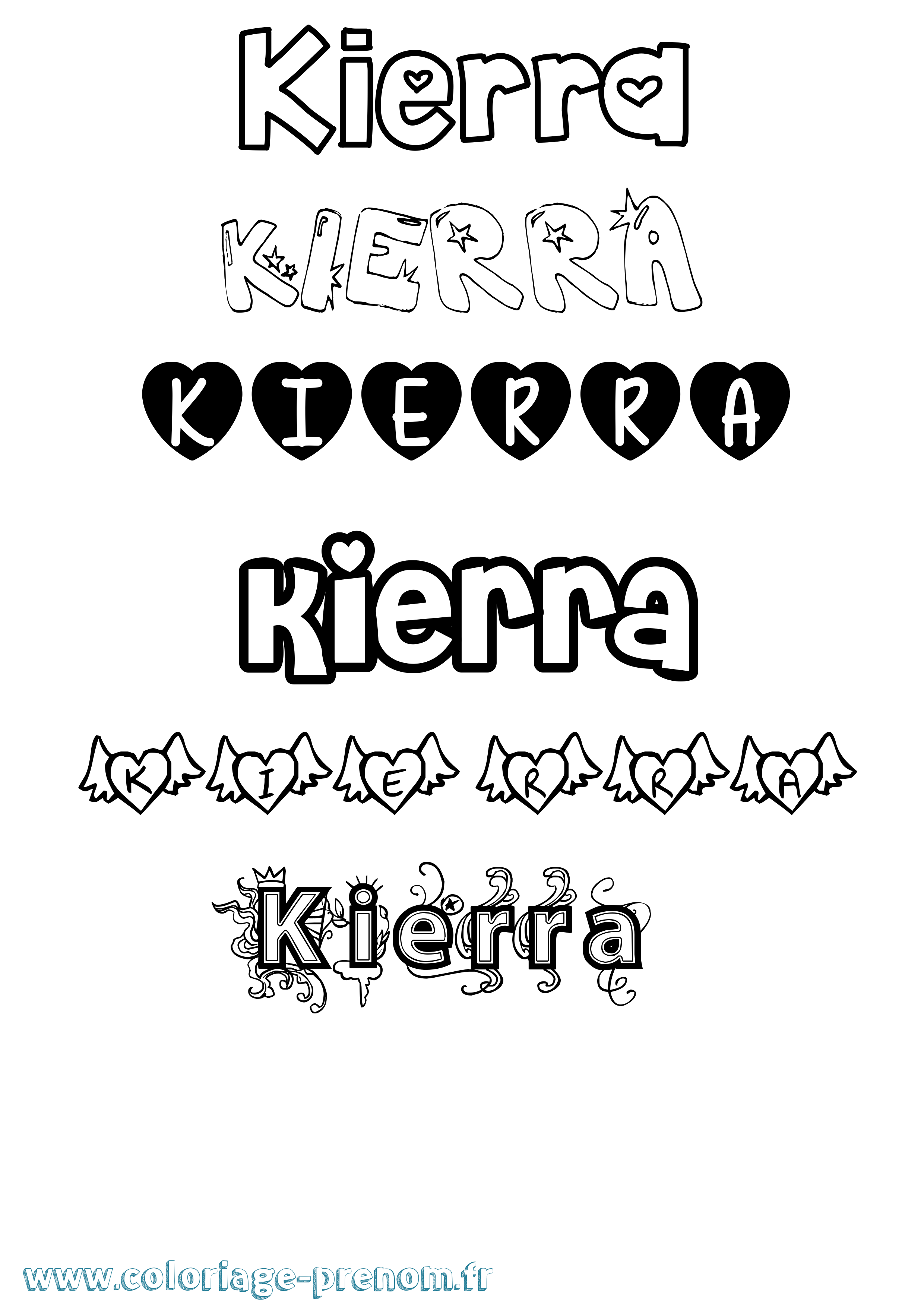 Coloriage Kierra Girly Coloriage prénom Kierra Girly