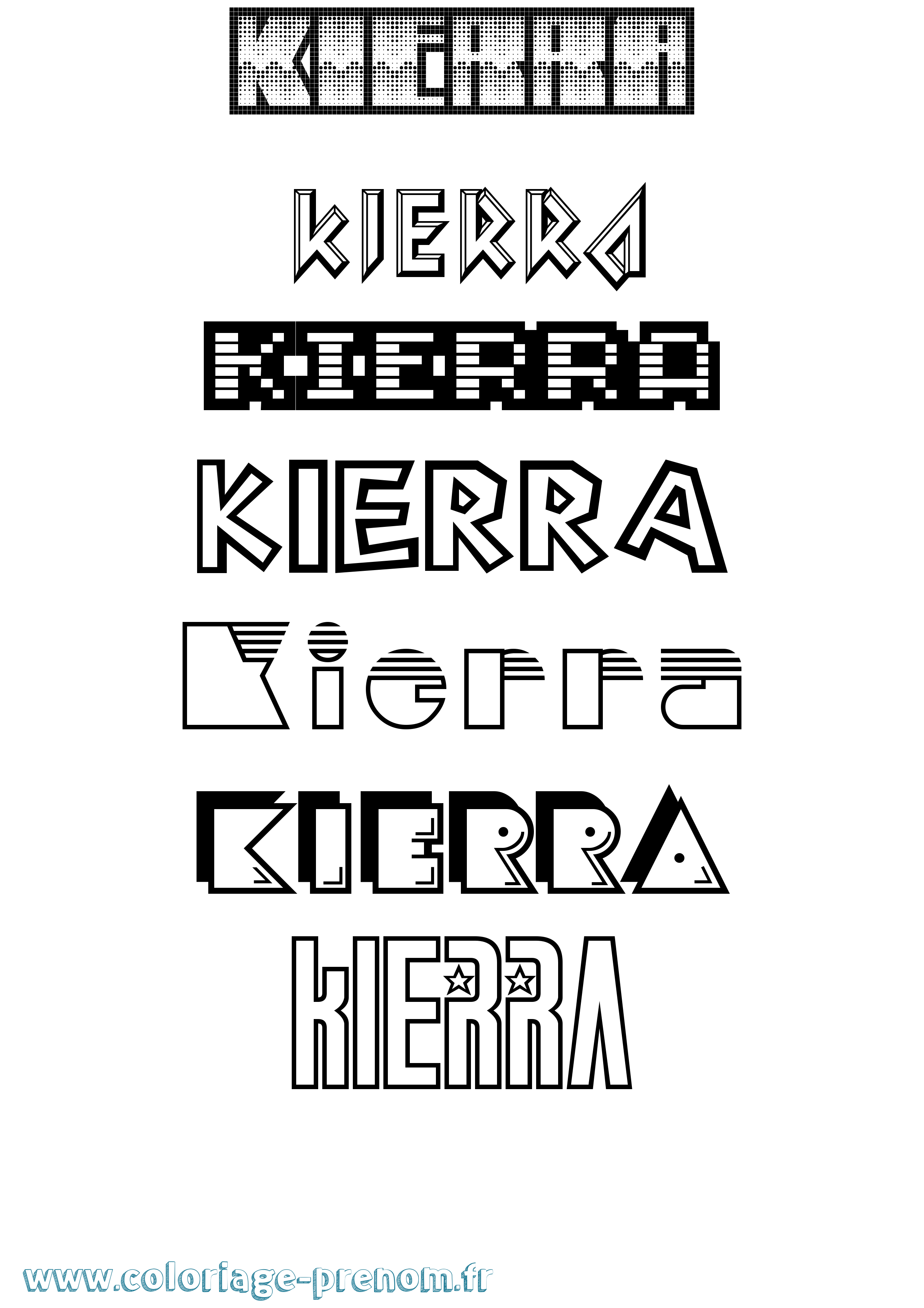 Coloriage Kierra Jeux Vidéos Coloriage prénom Kierra Jeux Vidéos