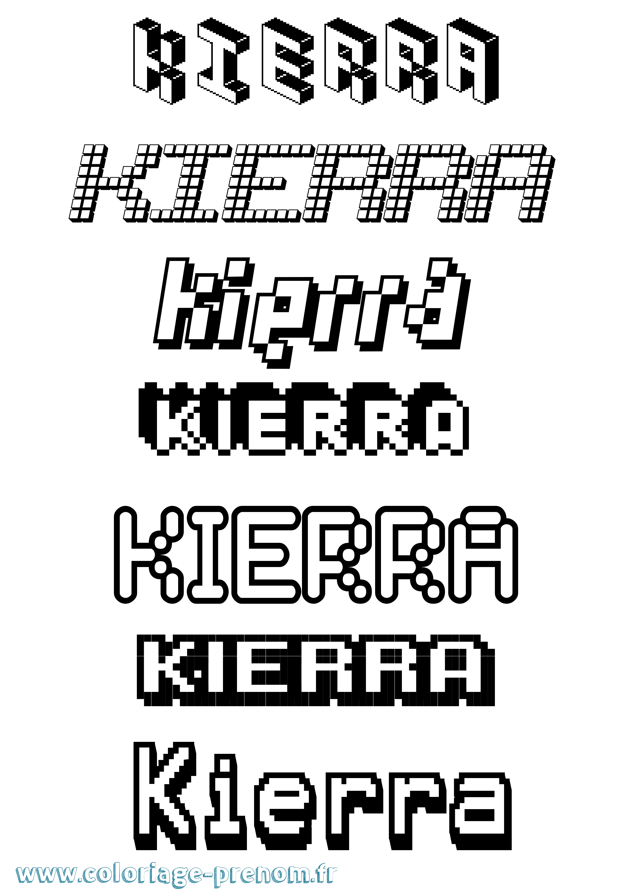 Coloriage Kierra Pixel Coloriage prénom Kierra Pixel