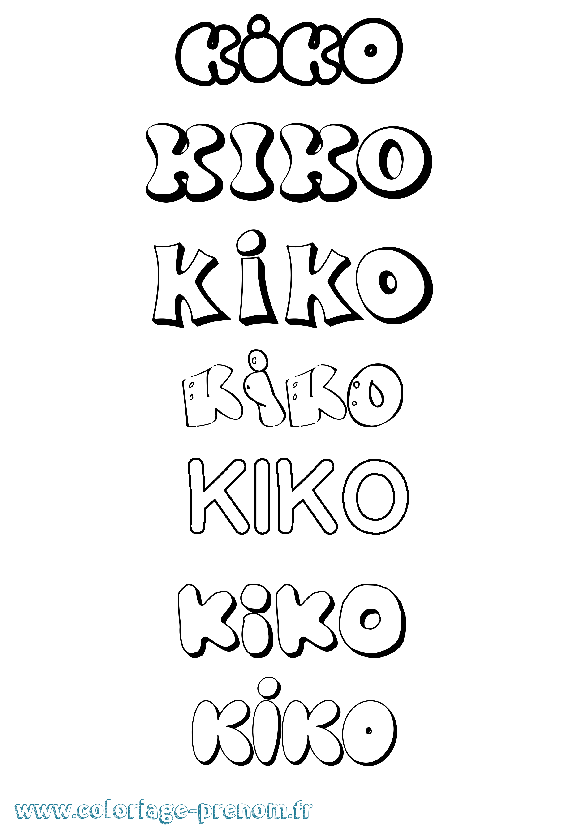 Coloriage Kiko Bubble Coloriage prénom Kiko Bubble