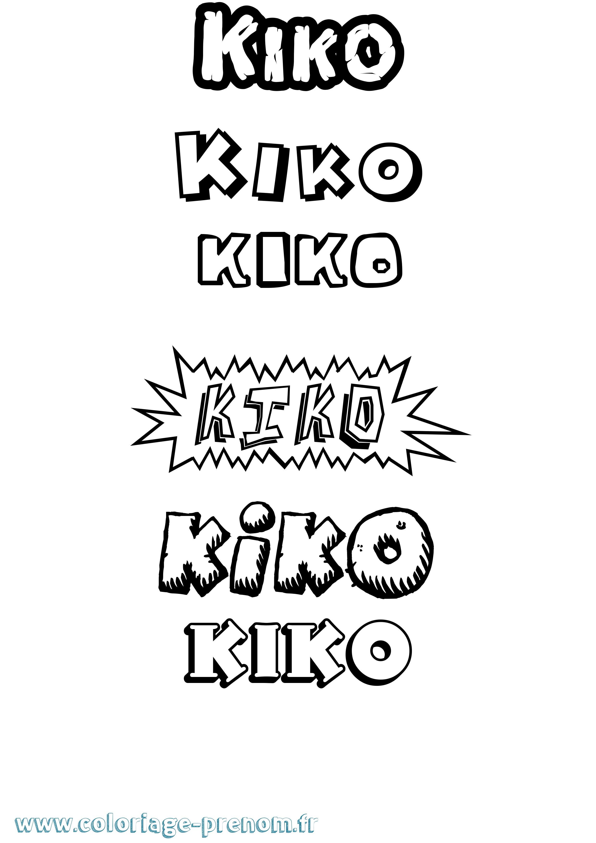 Coloriage Kiko Dessin Animé Coloriage prénom Kiko Dessin Animé