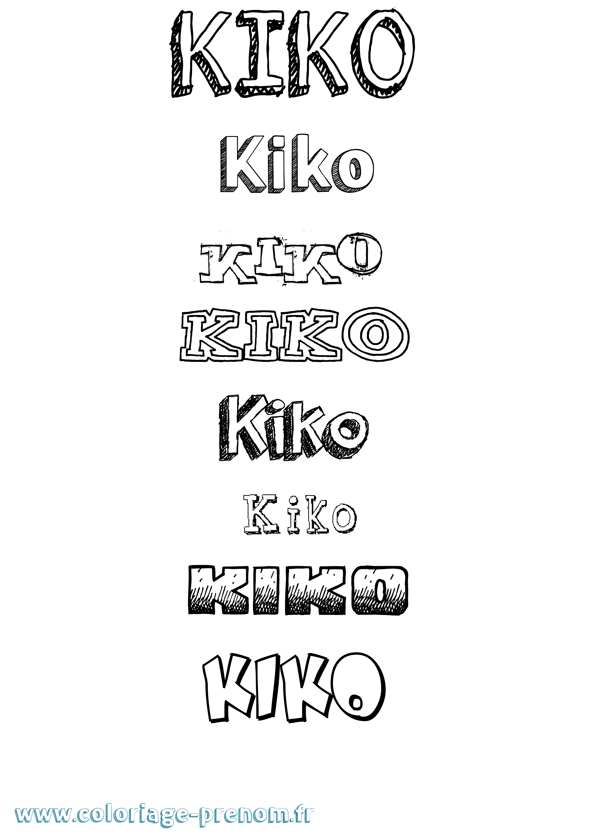 Coloriage Kiko Dessiné Coloriage prénom Kiko Dessiné