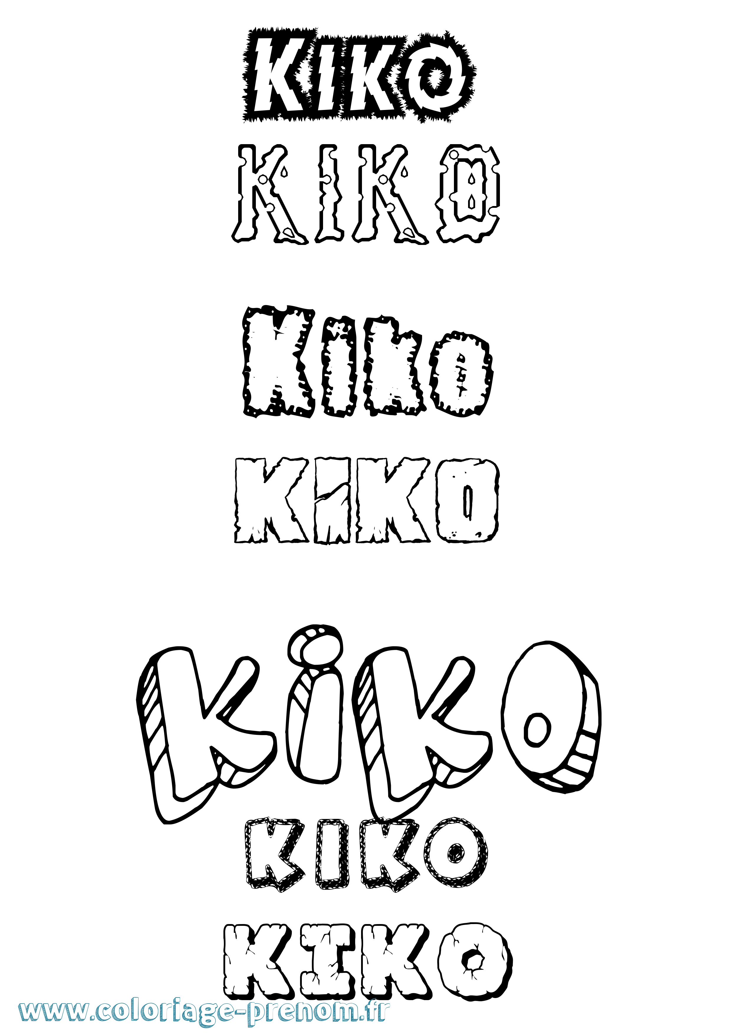 Coloriage Kiko Destructuré Coloriage prénom Kiko Destructuré
