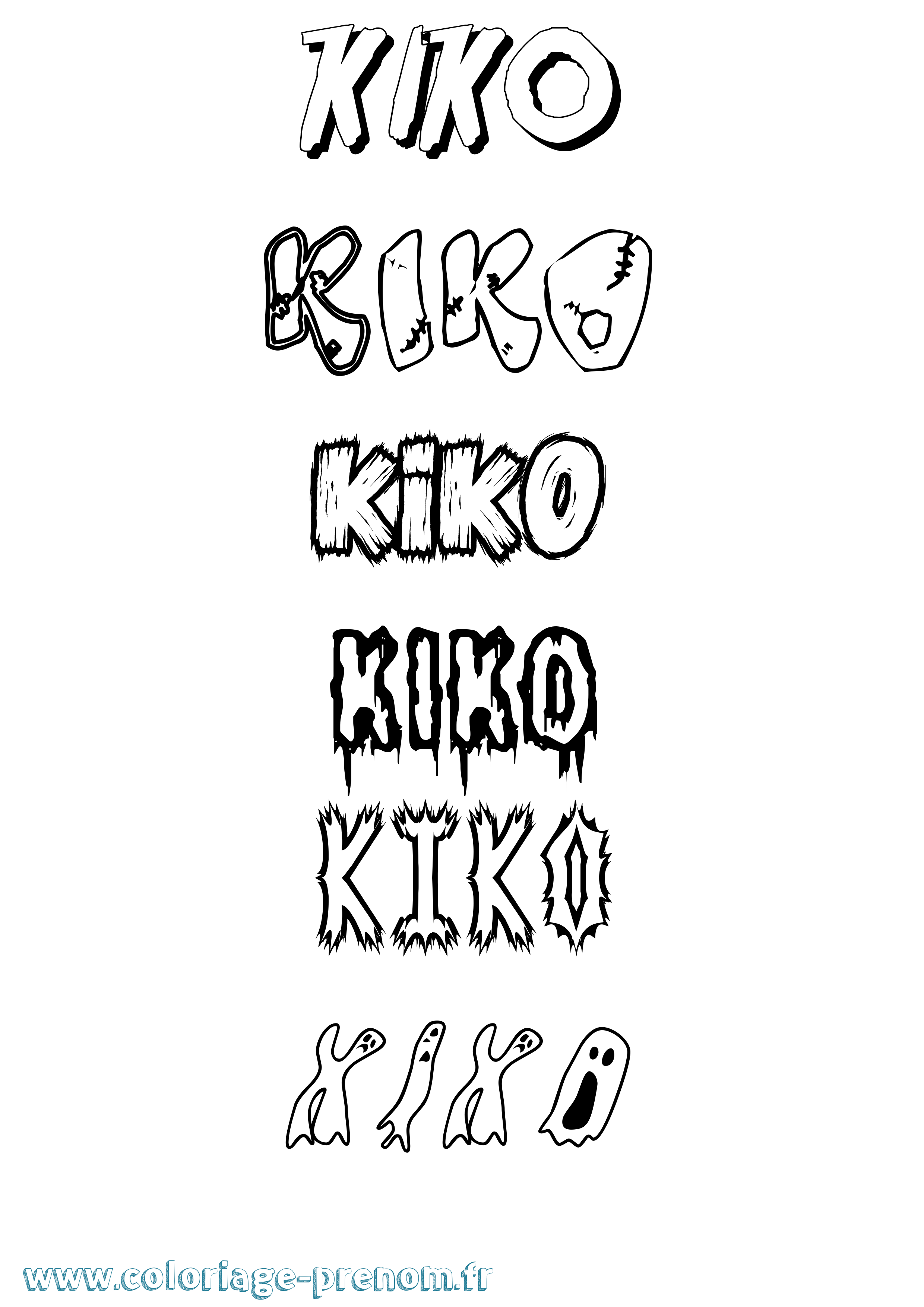 Coloriage Kiko Frisson Coloriage prénom Kiko Frisson