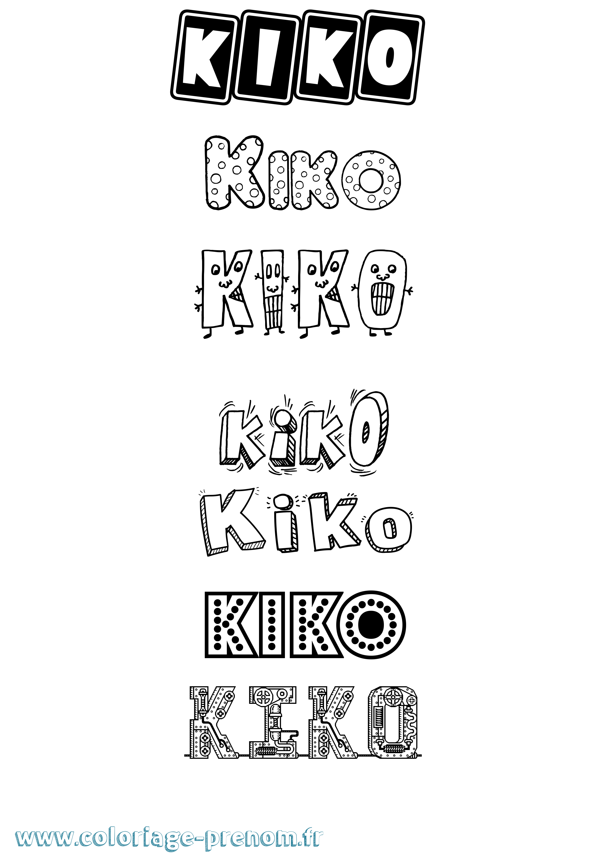 Coloriage Kiko Fun Coloriage prénom Kiko Fun