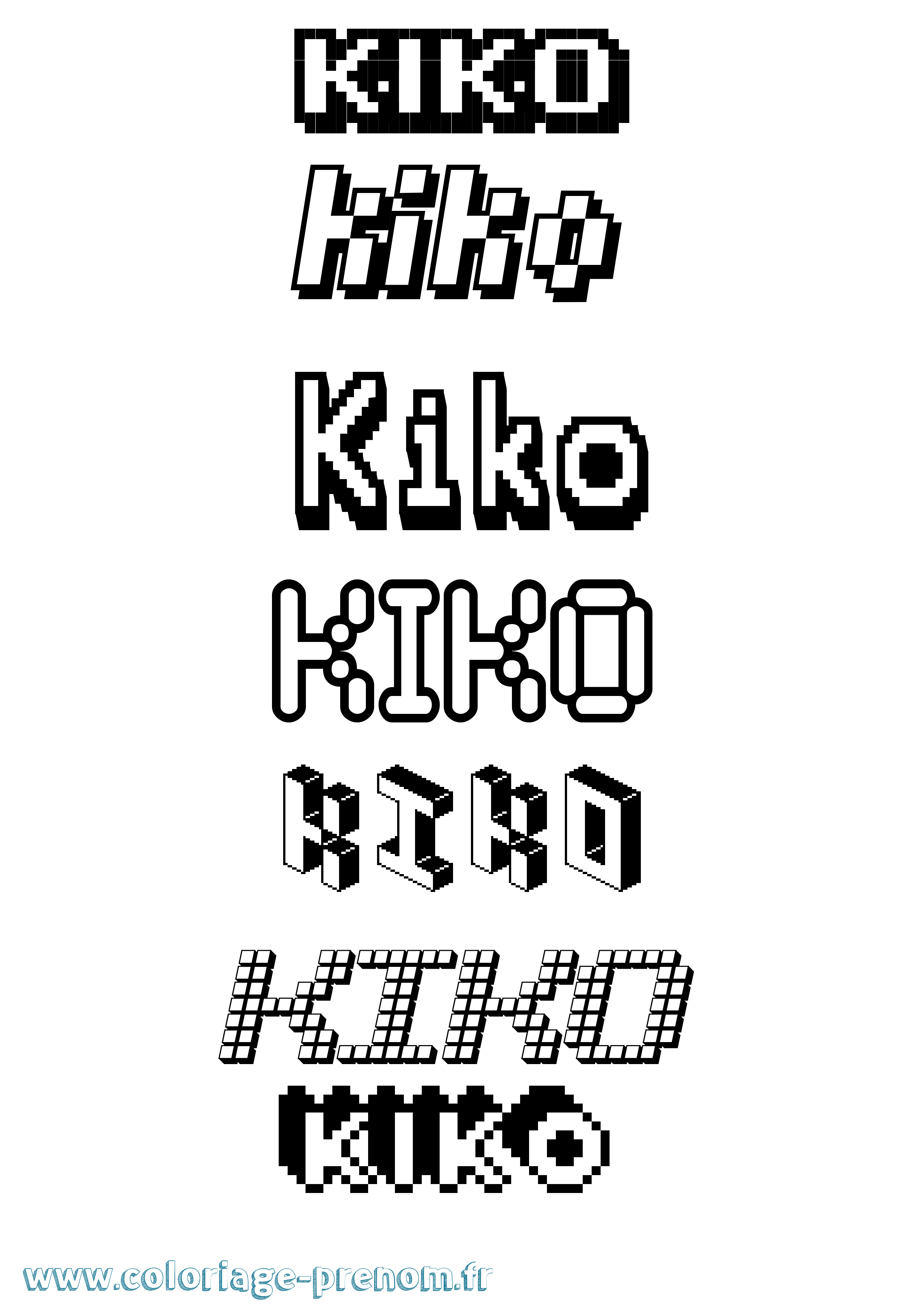 Coloriage Kiko Pixel Coloriage prénom Kiko Pixel
