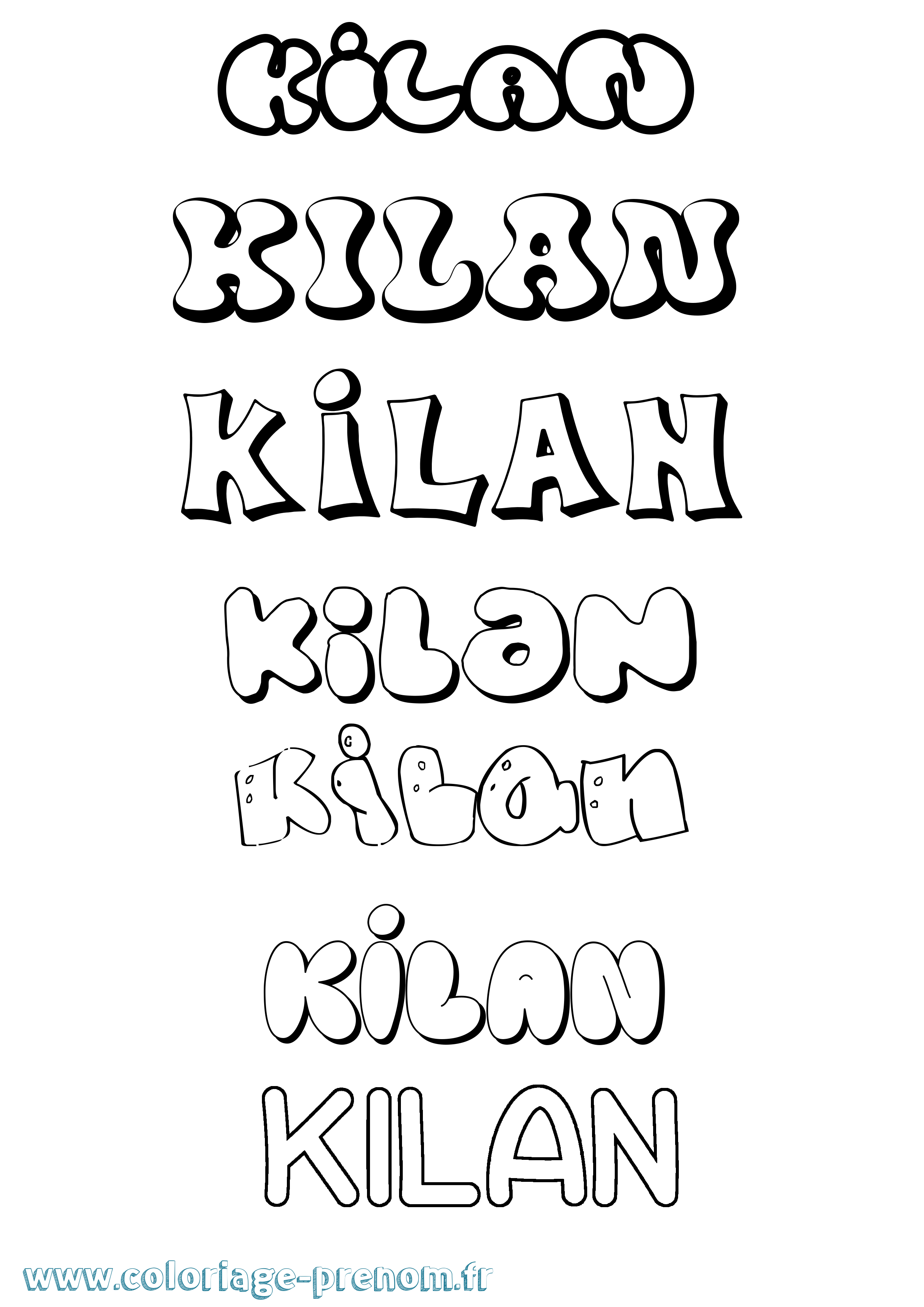 Coloriage Kilan Bubble Coloriage prénom Kilan Bubble