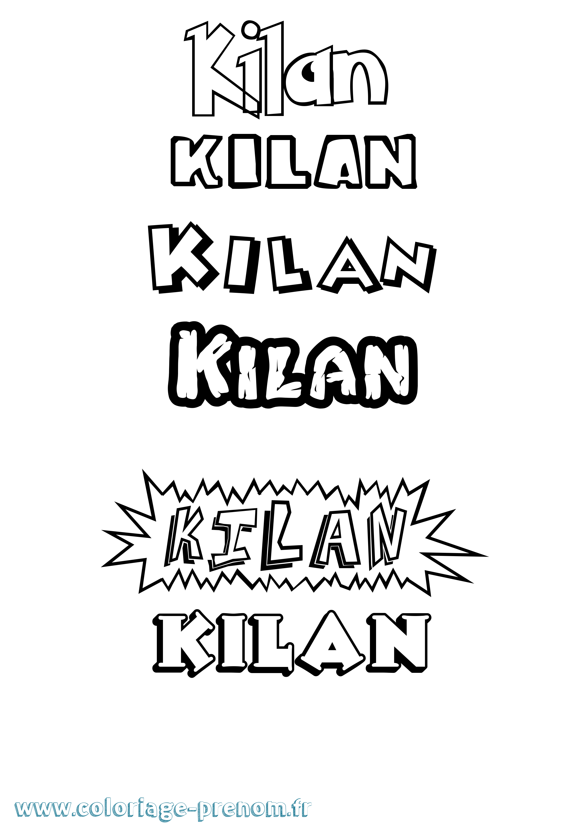 Coloriage Kilan Dessin Animé Coloriage prénom Kilan Dessin Animé