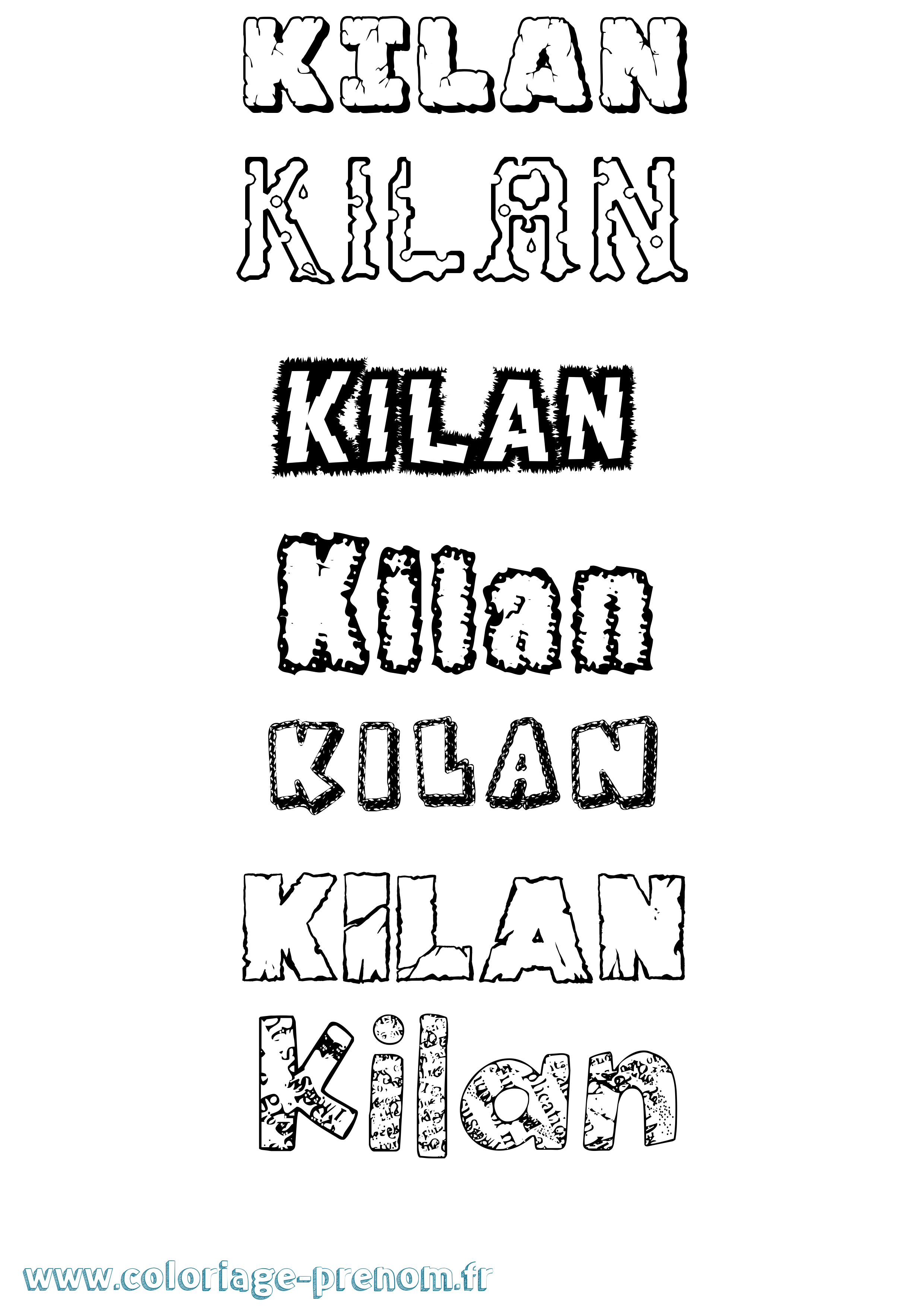 Coloriage Kilan Destructuré Coloriage prénom Kilan Destructuré