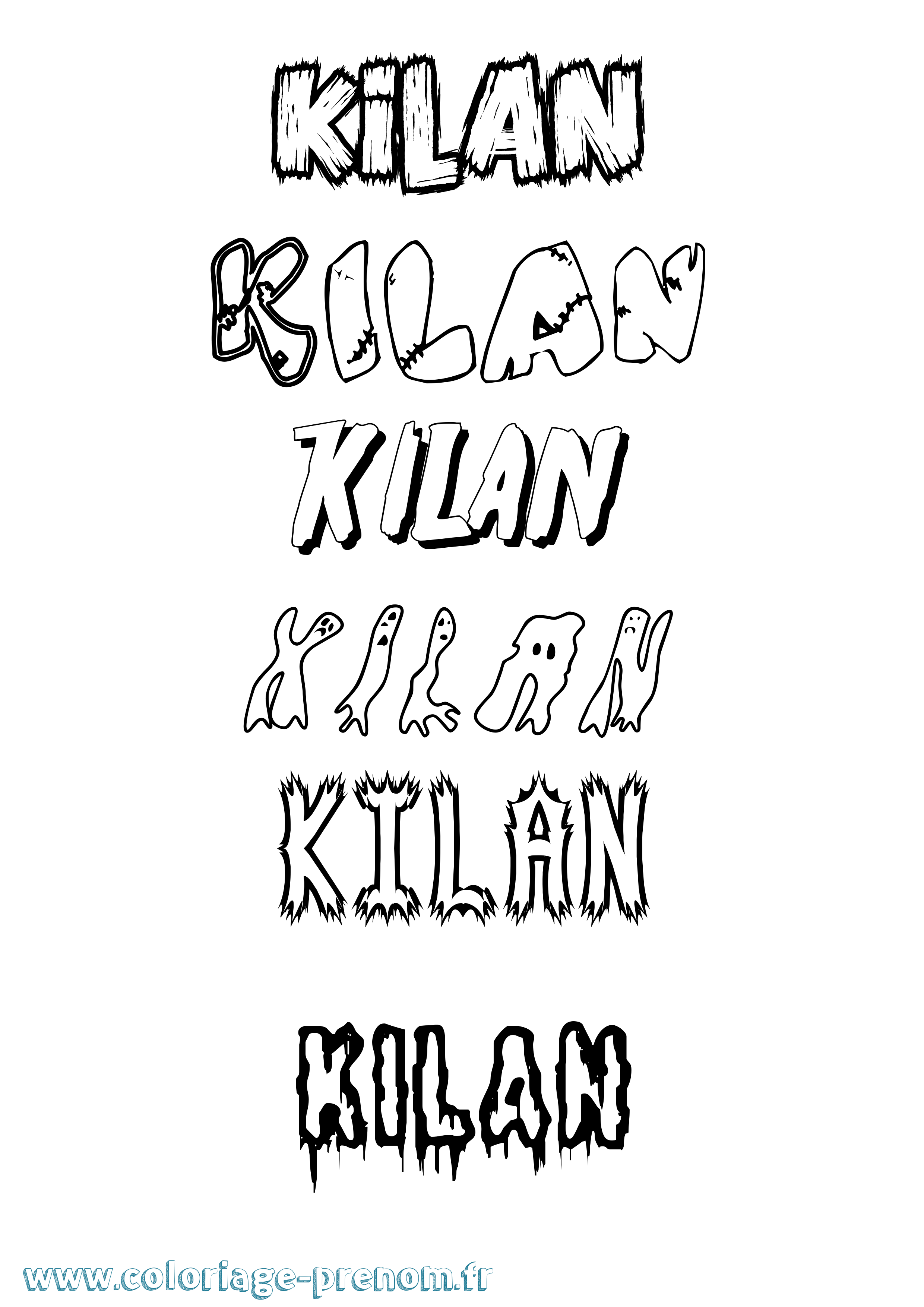 Coloriage Kilan Frisson Coloriage prénom Kilan Frisson