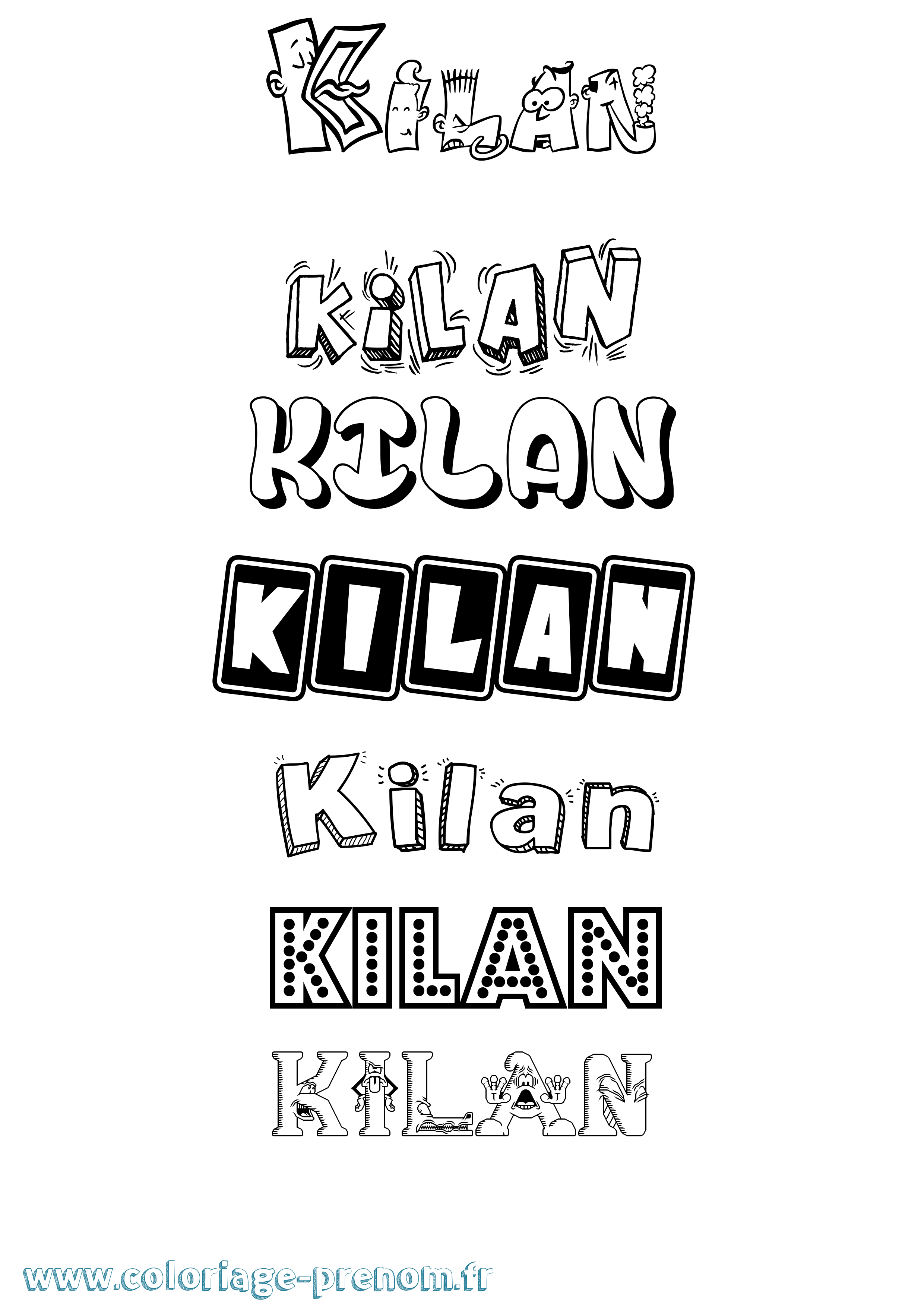 Coloriage Kilan Fun Coloriage prénom Kilan Fun