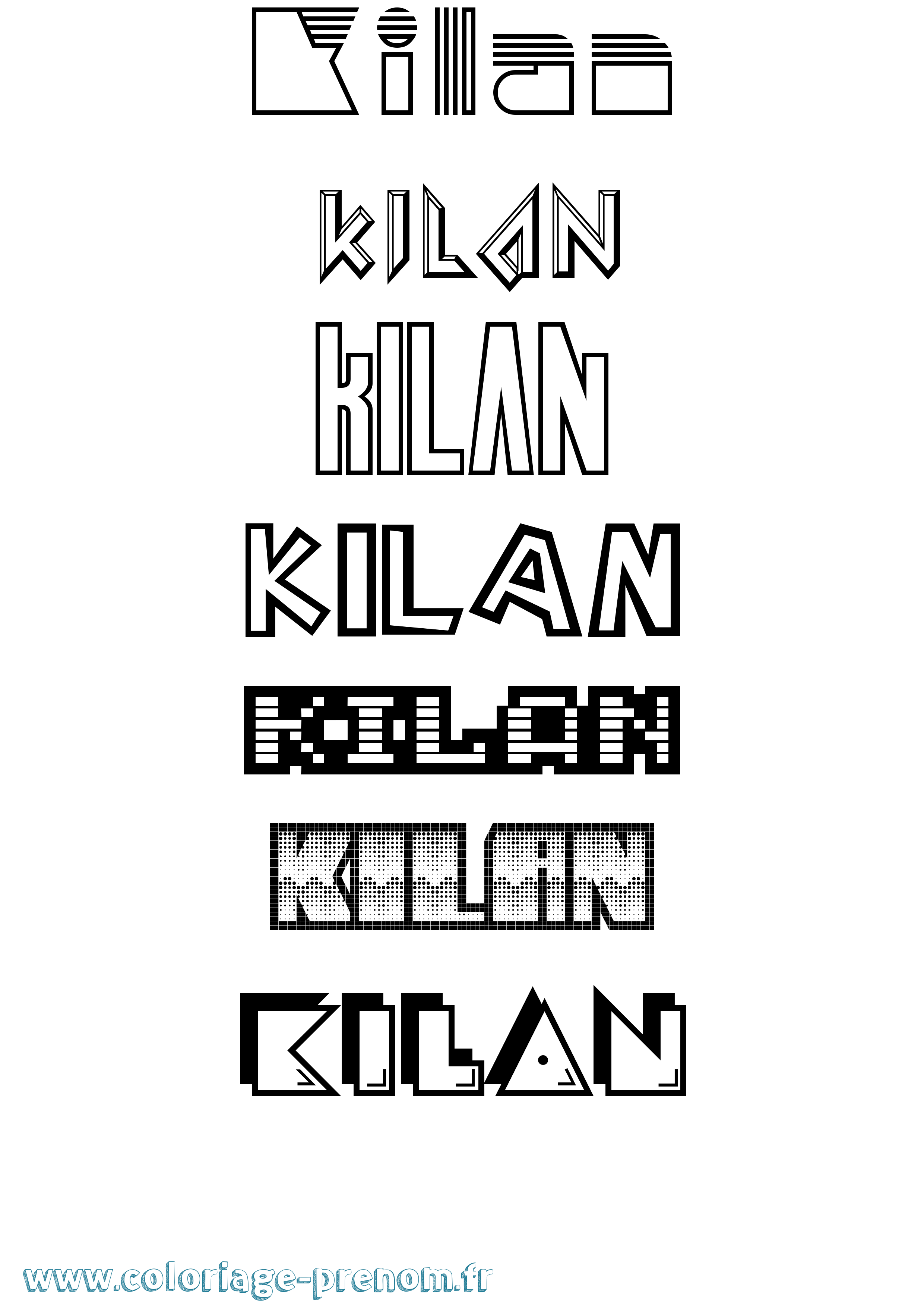 Coloriage Kilan Jeux Vidéos Coloriage prénom Kilan Jeux Vidéos
