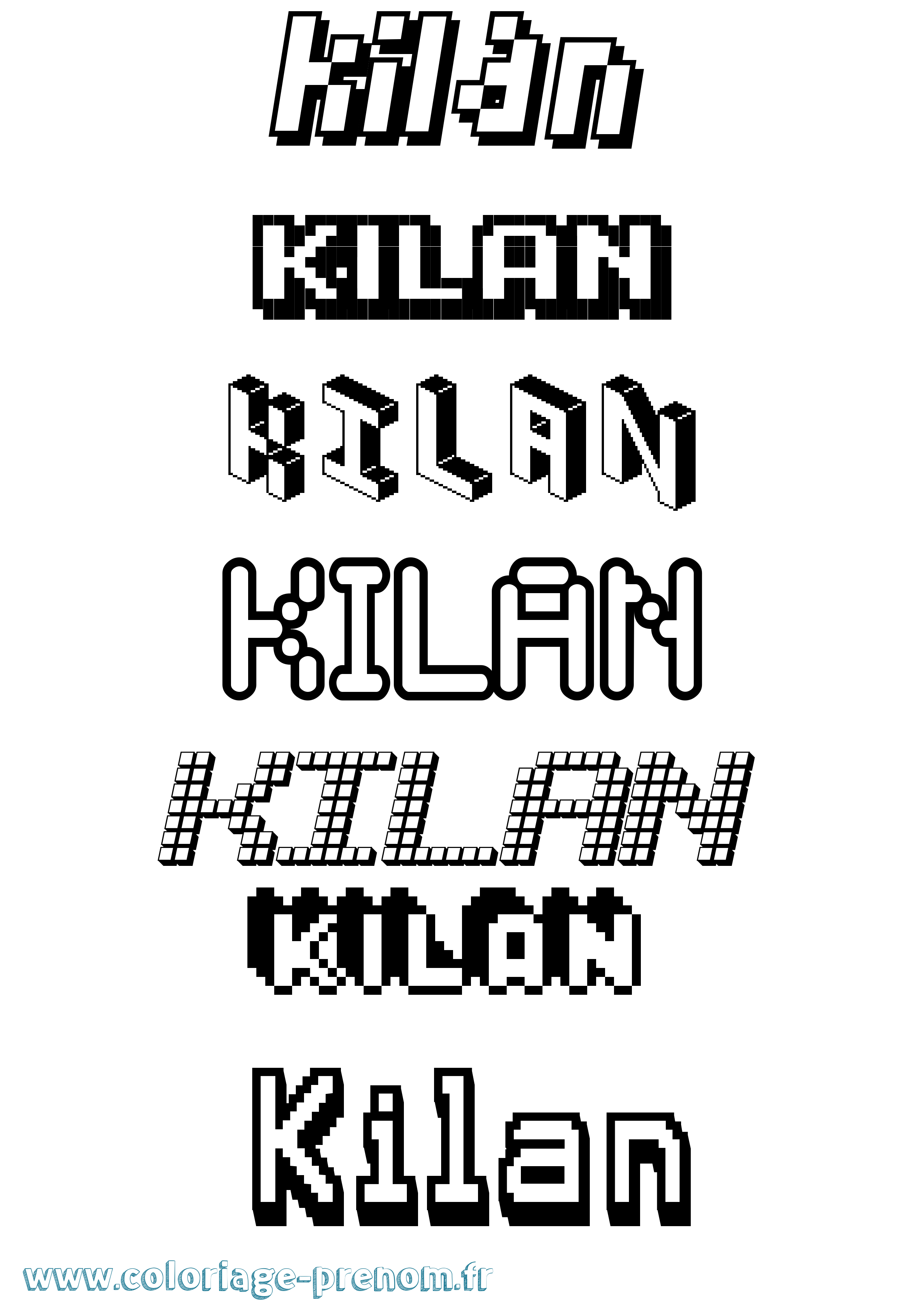 Coloriage Kilan Pixel Coloriage prénom Kilan Pixel