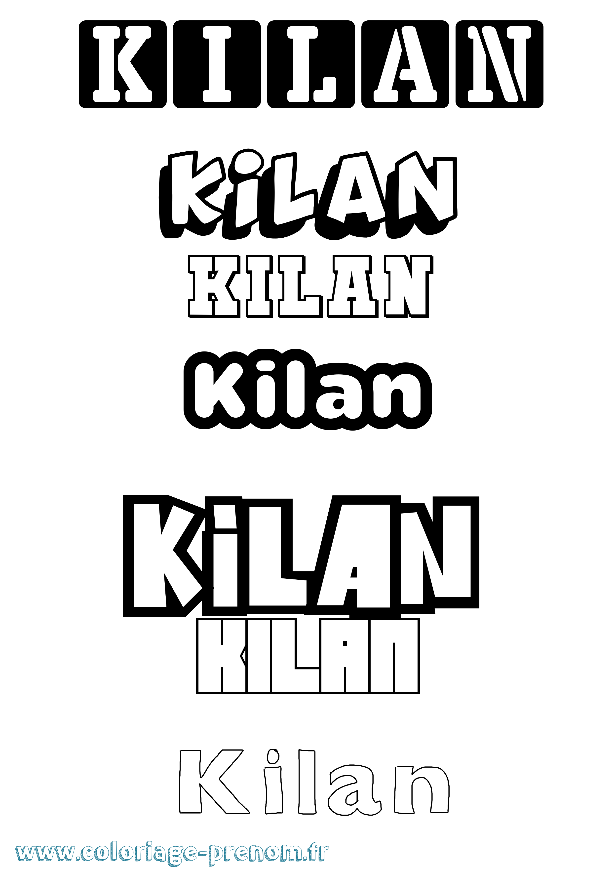 Coloriage Kilan Simple Coloriage prénom Kilan Simple
