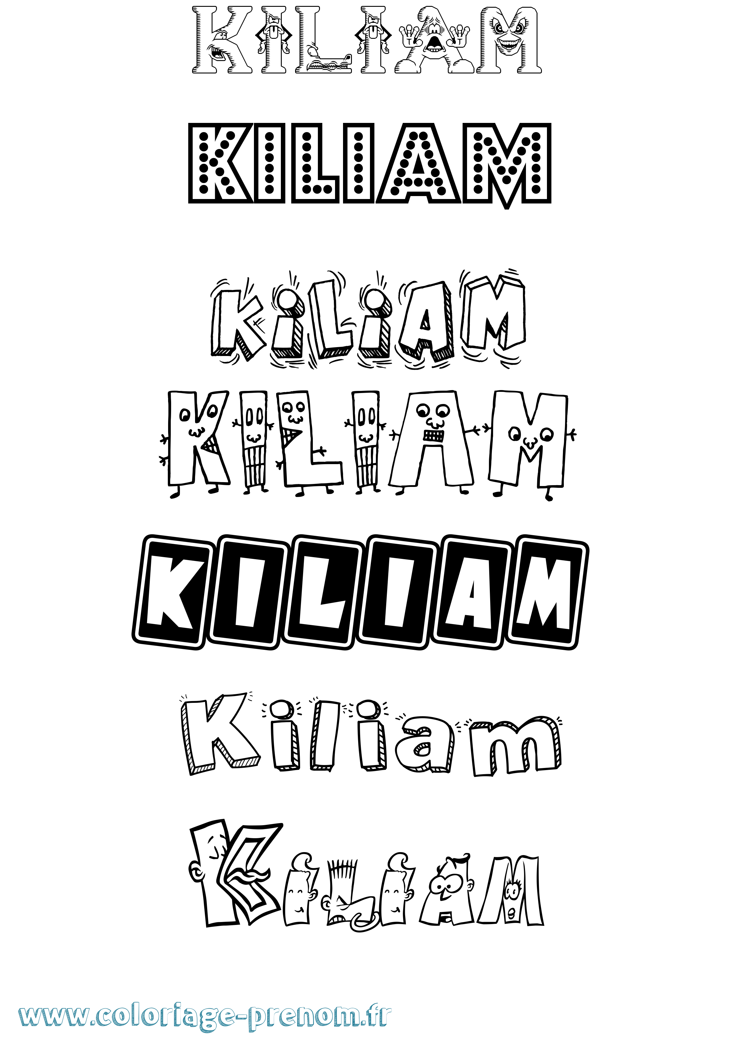 Coloriage Kiliam Fun Coloriage prénom Kiliam Fun