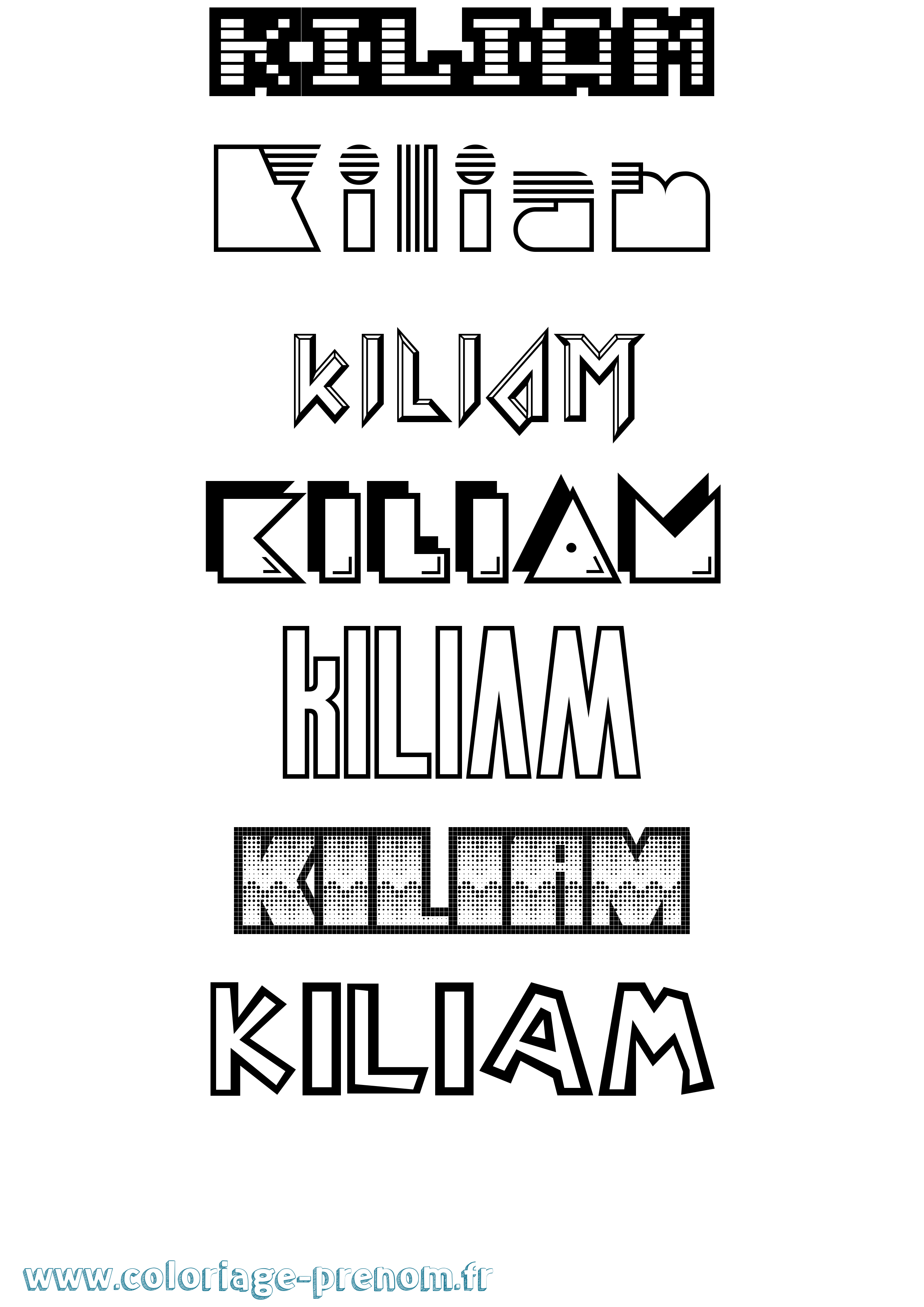 Coloriage Kiliam Jeux Vidéos Coloriage prénom Kiliam Jeux Vidéos
