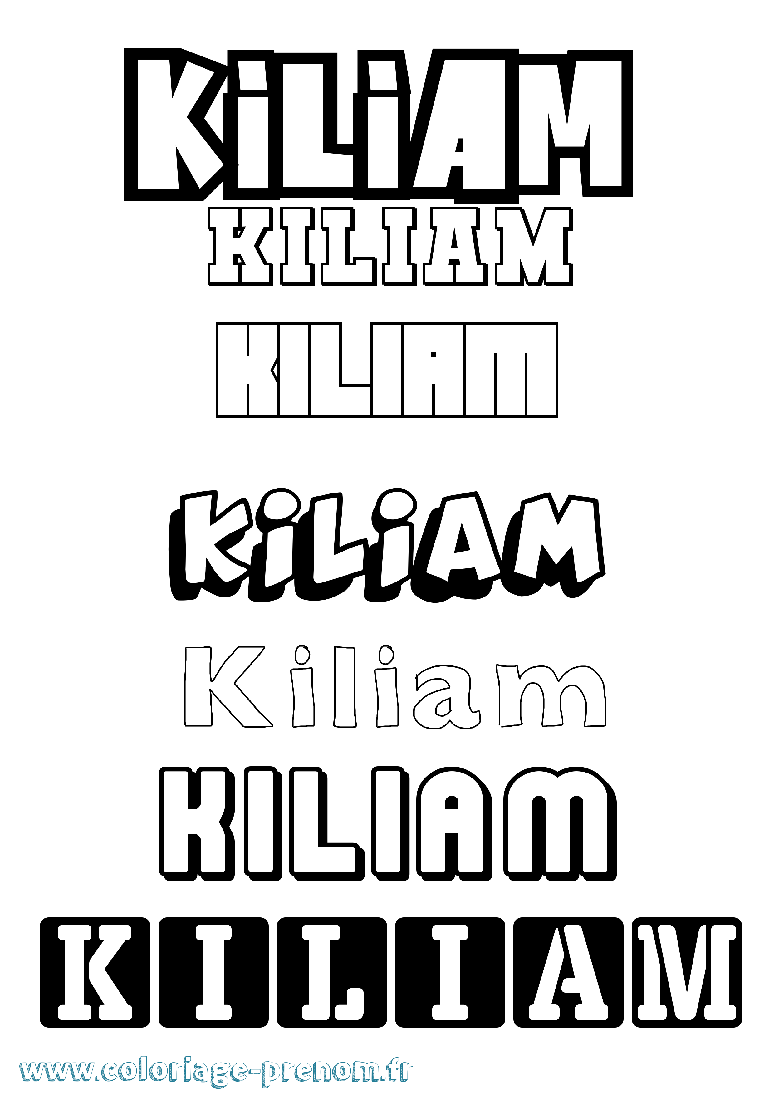 Coloriage Kiliam Simple Coloriage prénom Kiliam Simple