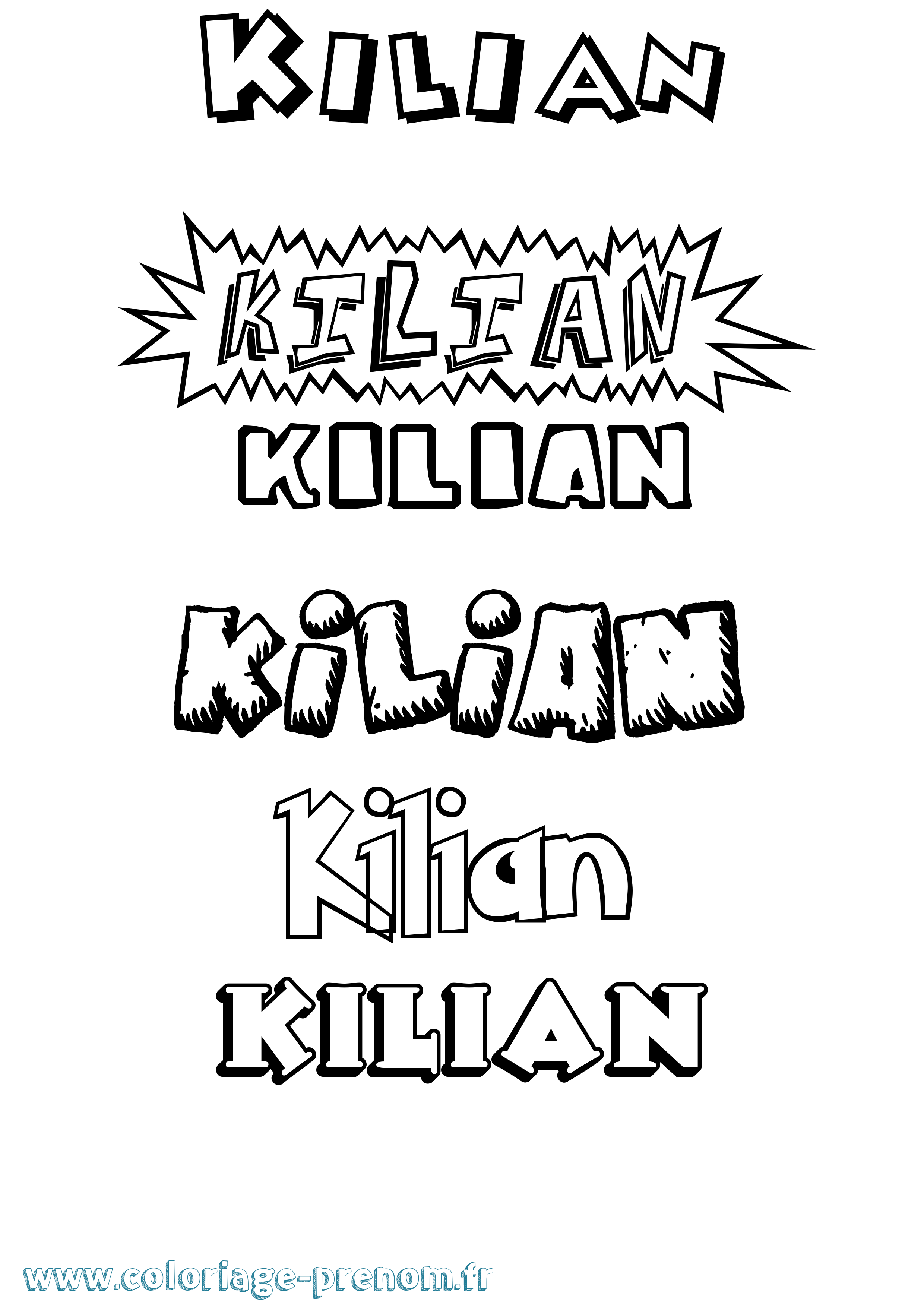 Coloriage Kilian Dessin Animé Coloriage prénom Kilian Dessin Animé