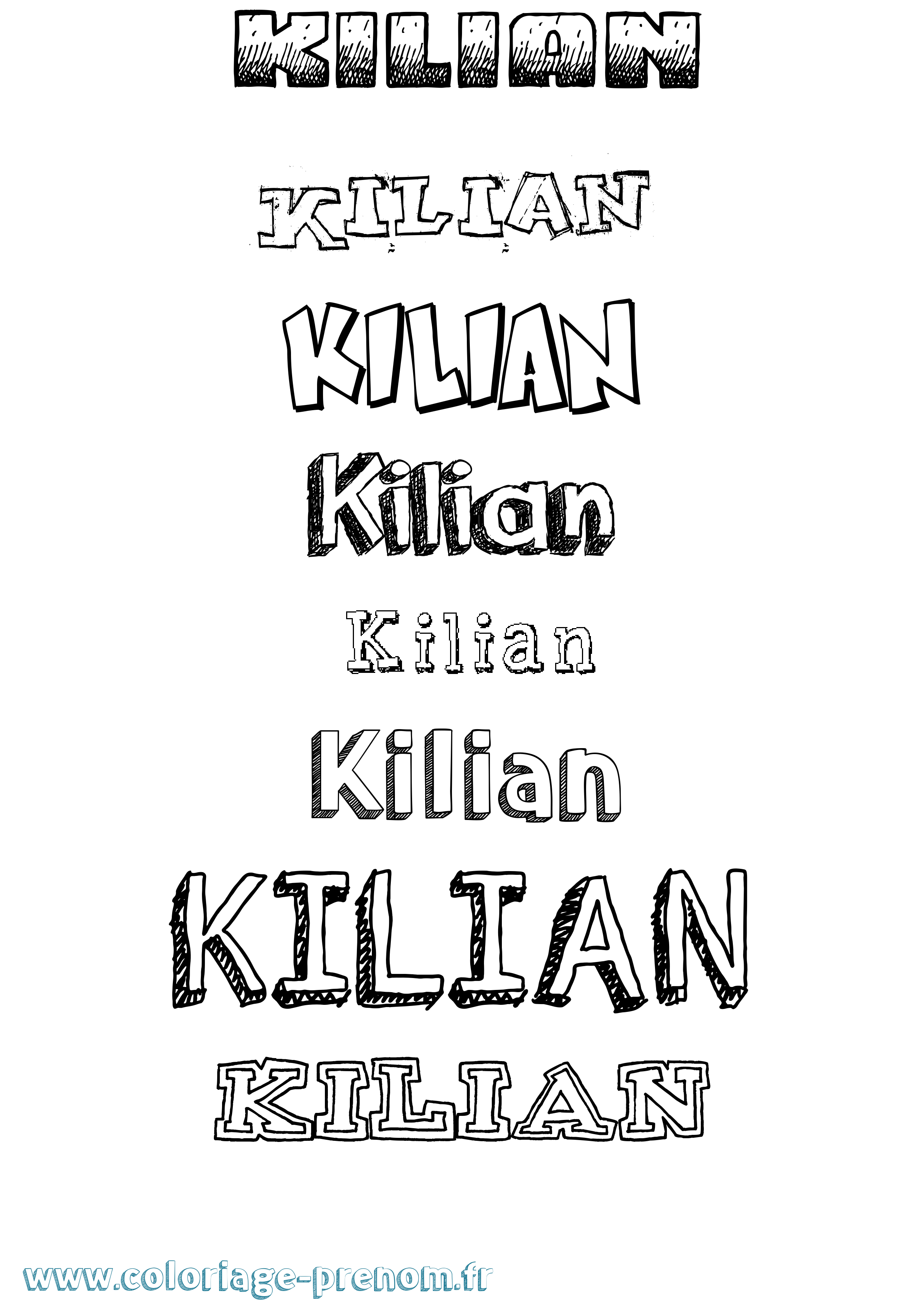 Coloriage Kilian Dessiné Coloriage prénom Kilian Dessiné