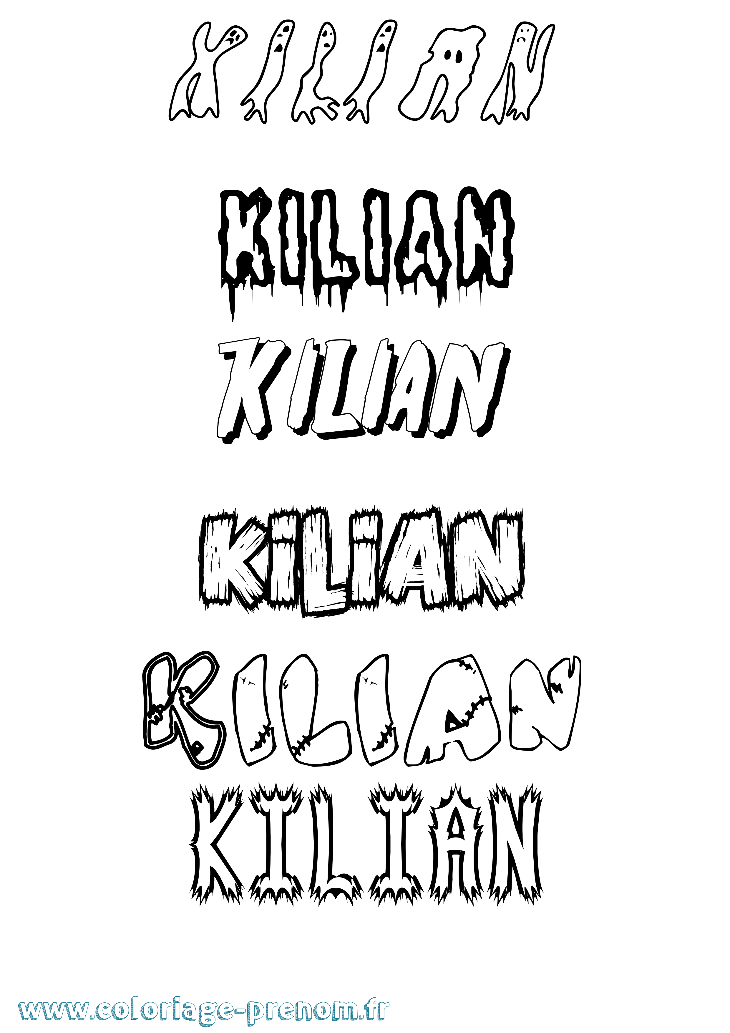 Coloriage Kilian Frisson Coloriage prénom Kilian Frisson